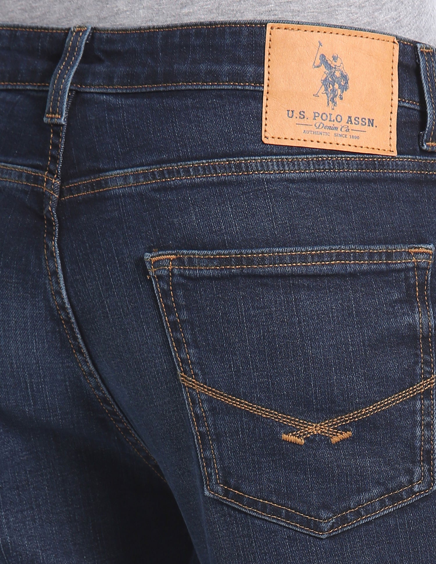 Harold Slim Straight Fit Blue Jeans Blue - U.S. POLO ASSN. | Large