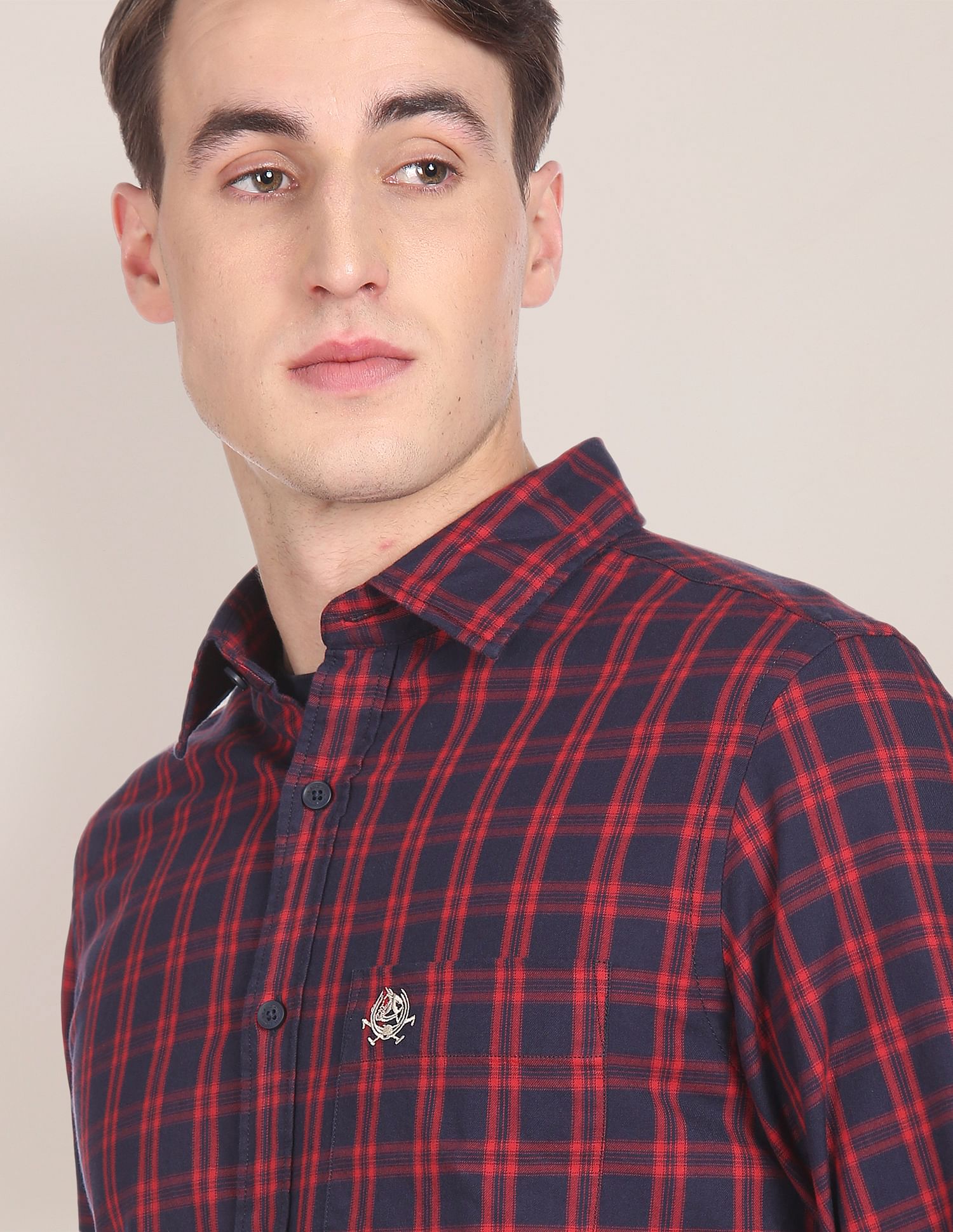 Tailored Fit Tartan Check Casual Shirt Navy - U.S. Polo Assn. India | Large