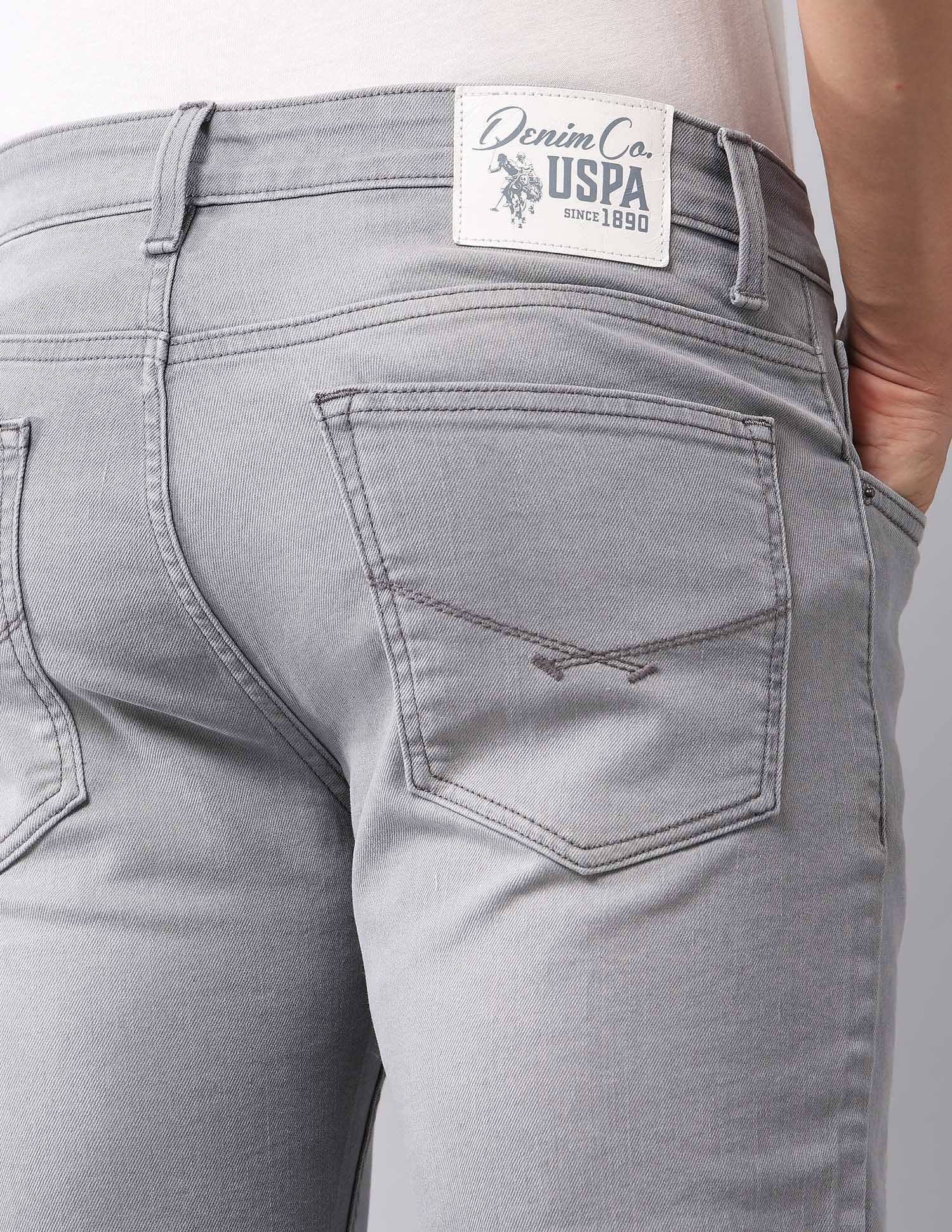 Brandon Slim Tapered Fit Grey Jeans Light Grey - U.S. Polo Assn. India | Large