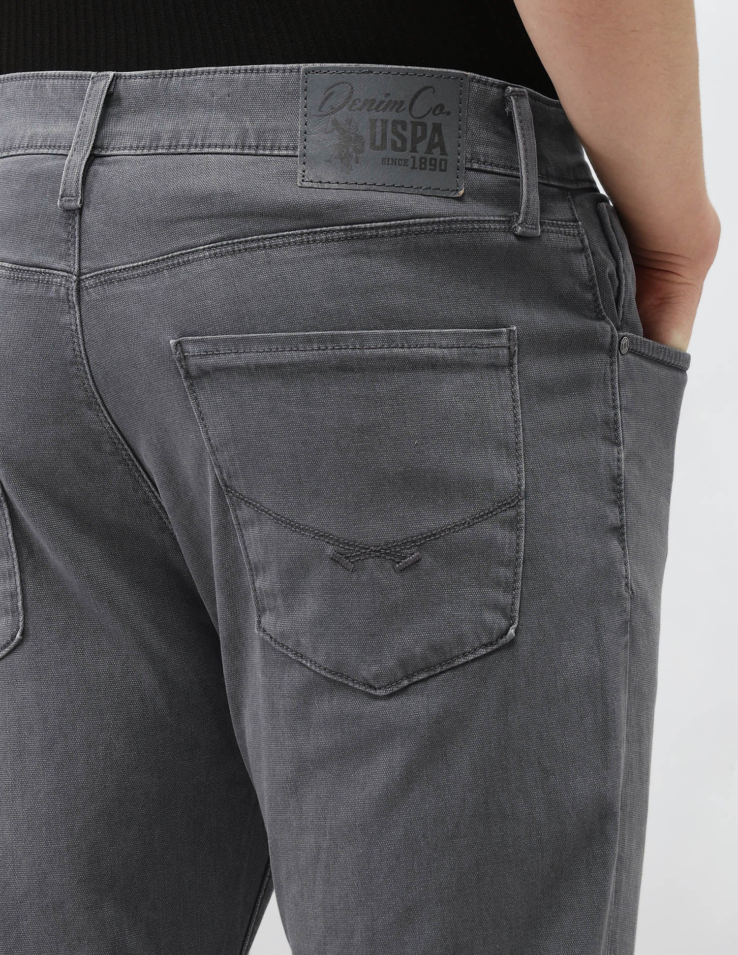 Whiskered Harold Slim Straight Fit Jeans Grey - U.S. Polo Assn. India | Large