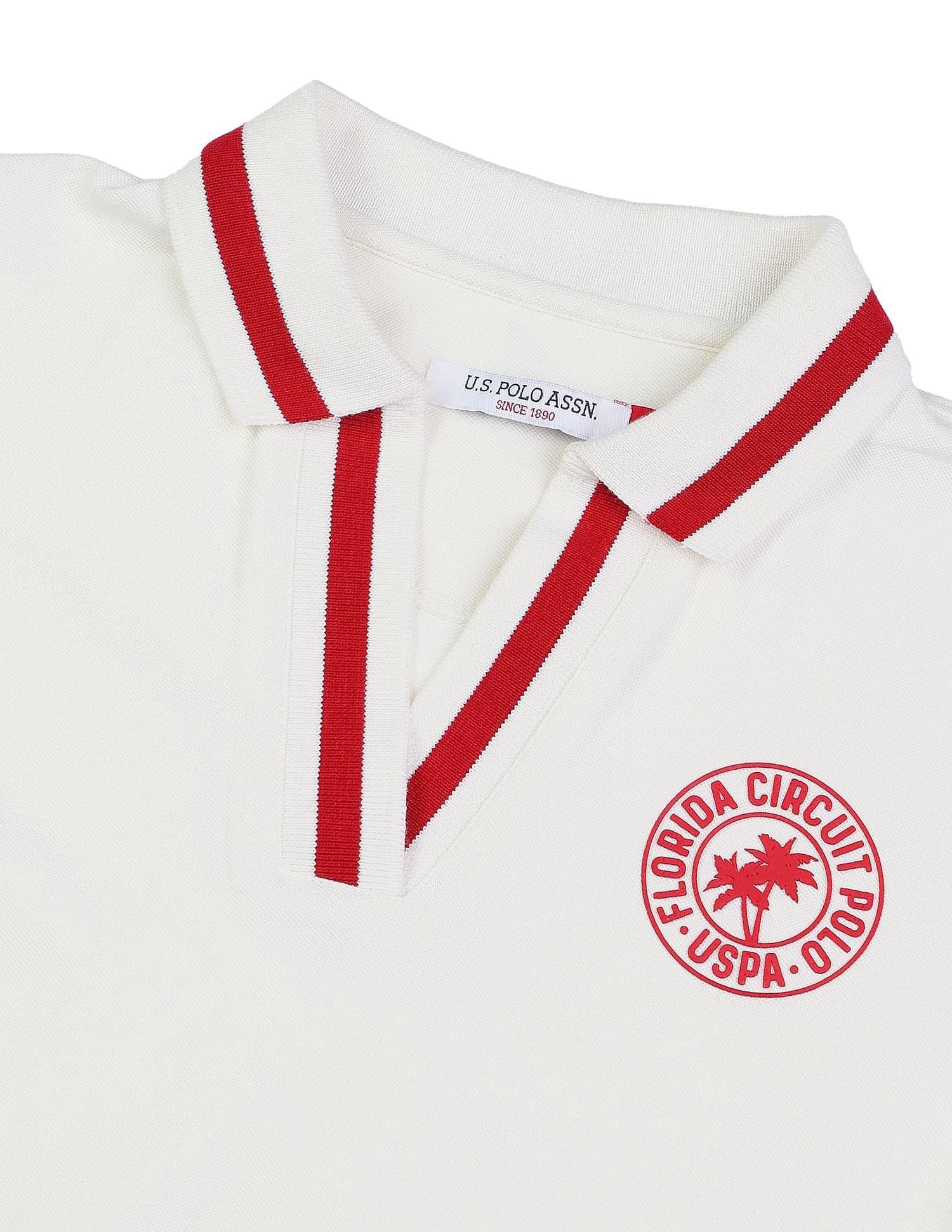 Tipped Collar Regular Fit Polo Shirt Off White - U.S. POLO ASSN. | Large