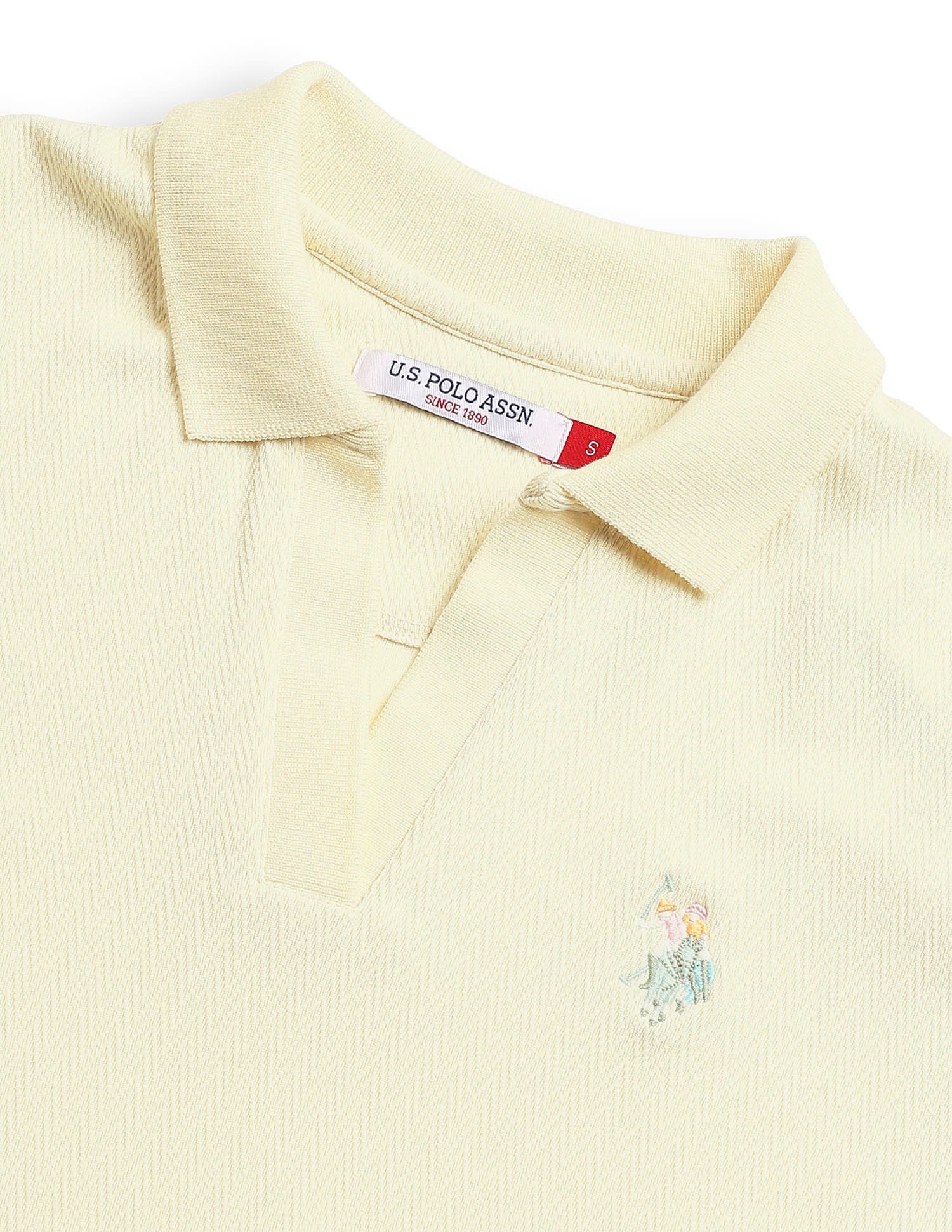 Textured Regular Fit Polo Shirt White - U.S. Polo Assn. India | Large