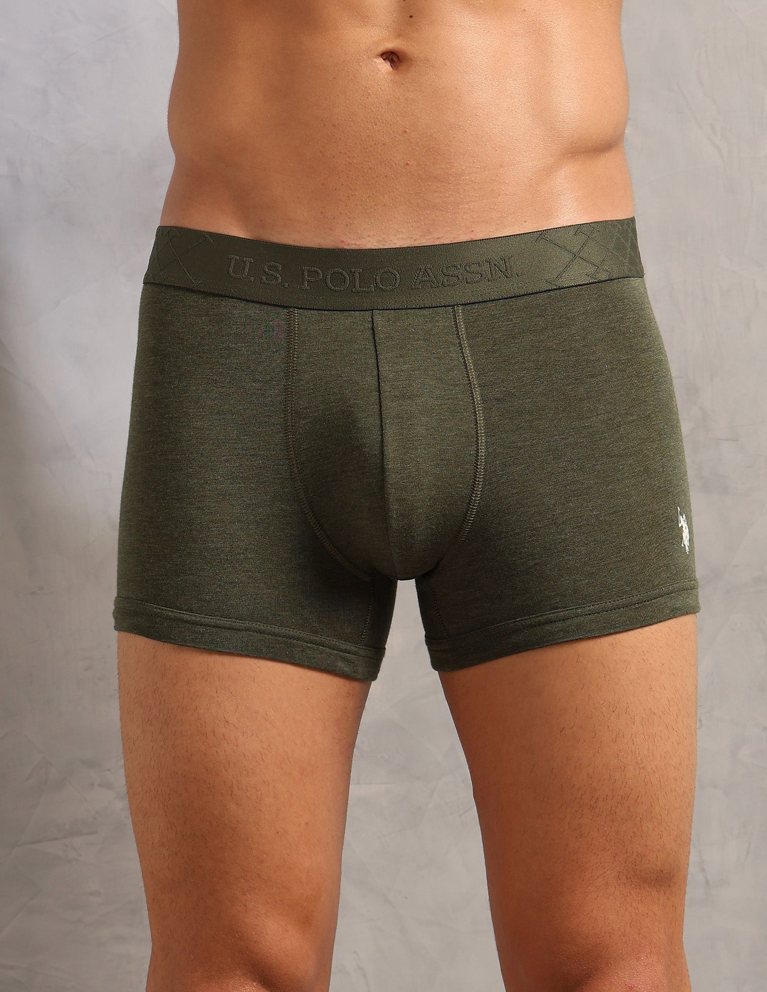Moisture Control Breathable PT006 Trunks - Pack Of 1 Olive Melange - U.S. POLO ASSN. | Large