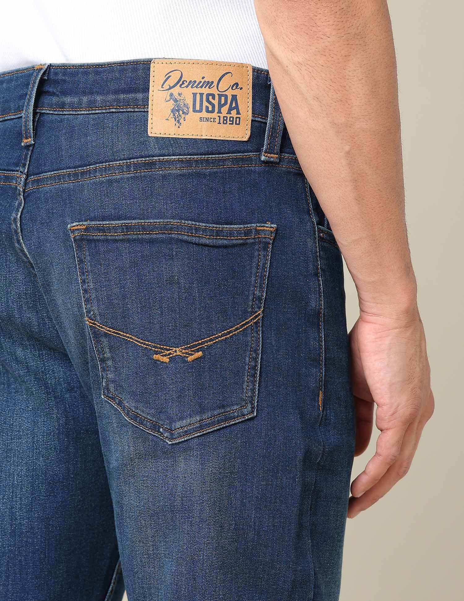 Cole Comfort Cropped Fit Blue Jeans Dark Blue - U.S. POLO ASSN. | Large