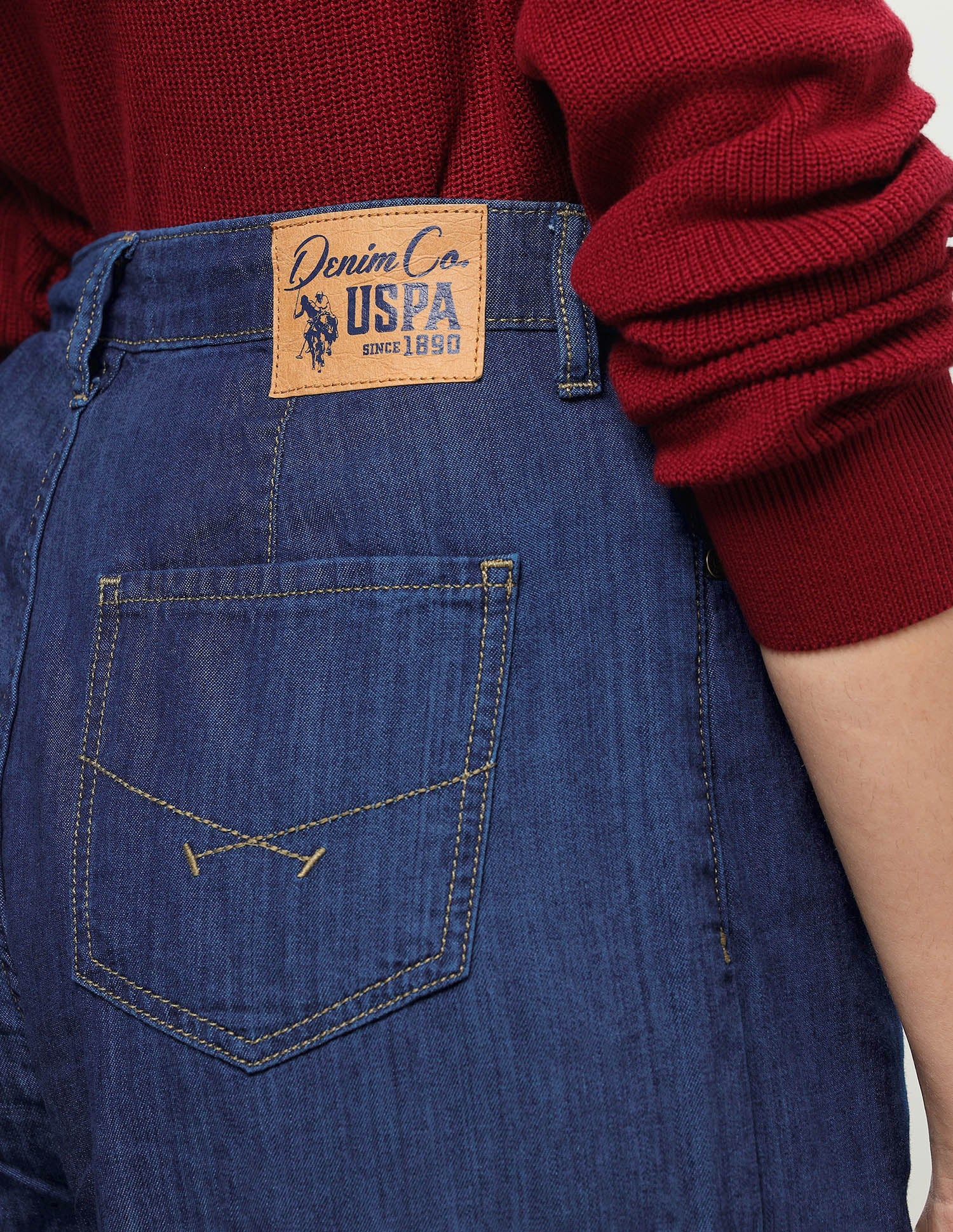 Wide Leg Fit Blue Jeans Dark Blue - U.S. Polo Assn. India | Large