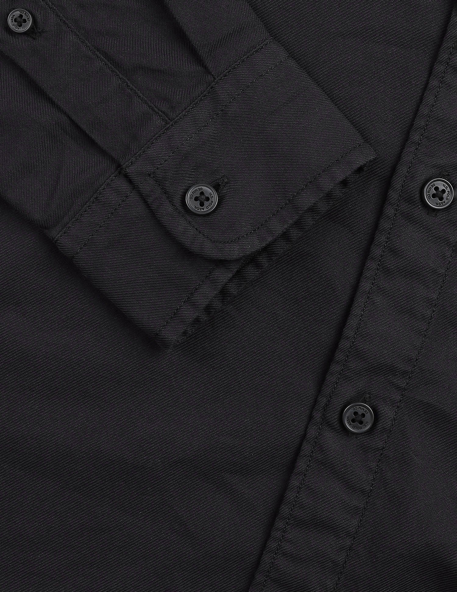 Slim Fit Twill Monochrome Shirt Dark Grey - U.S. POLO ASSN. | Large