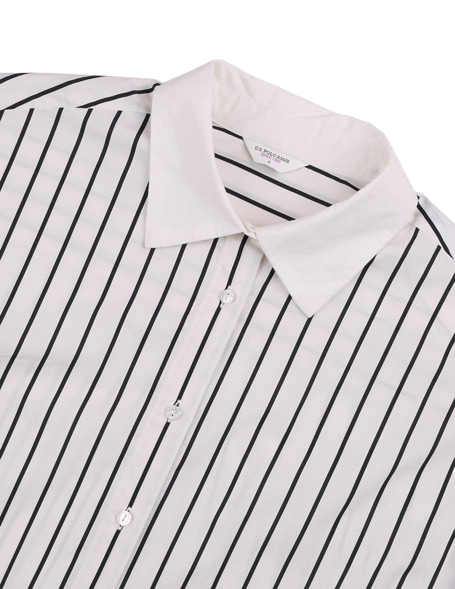 Vertical Striped Regular Fit Shirt Off White - U.S. Polo Assn. India | Large