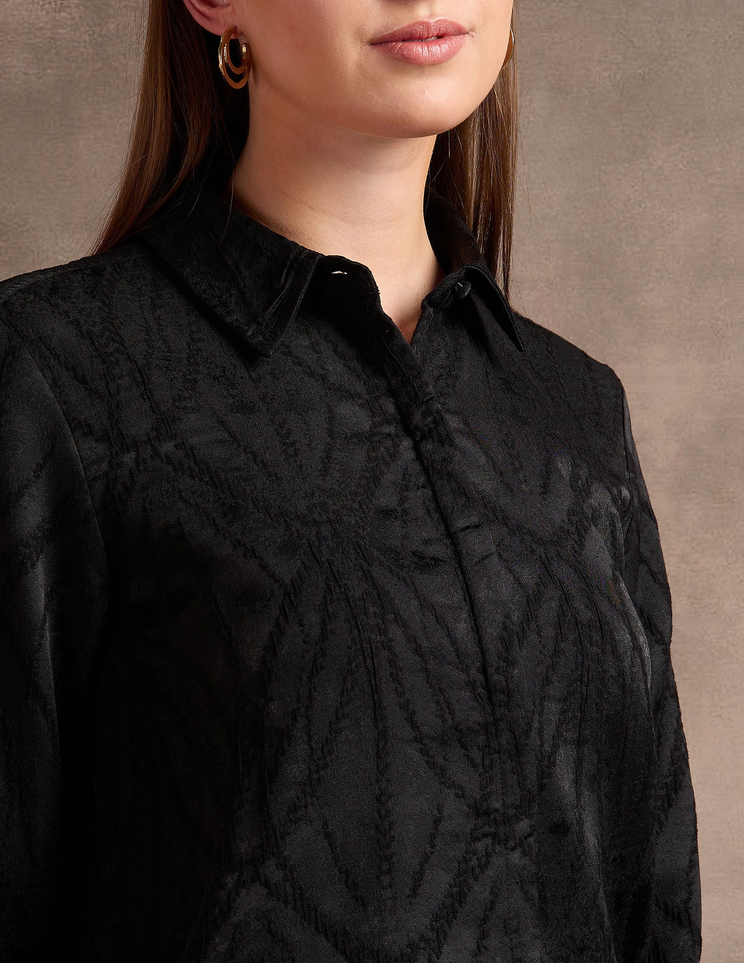 Jacquard Relaxed Fit Shirt Black - U.S. Polo Assn. India | Large