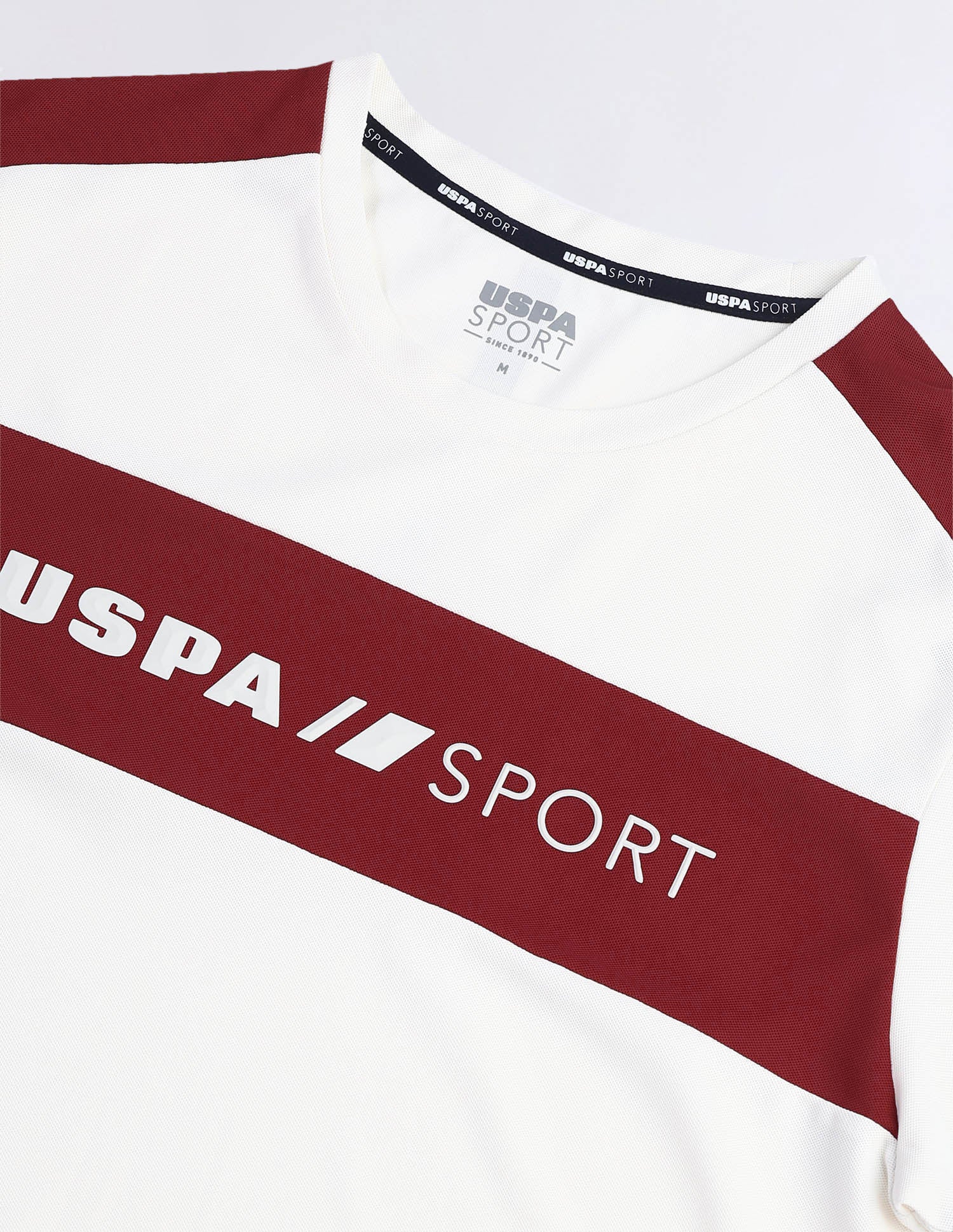 Brand Embossed Slim Fit T-Shirt Off White - U.S. Polo Assn. India | Large