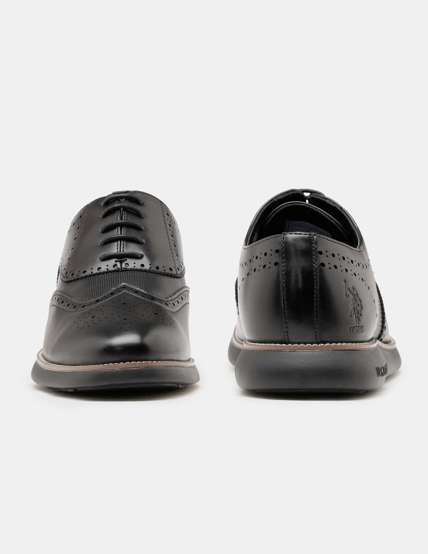Round Toe Wingtip Marco 2.0 Brogues Black - U.S. Polo Assn. India | Large