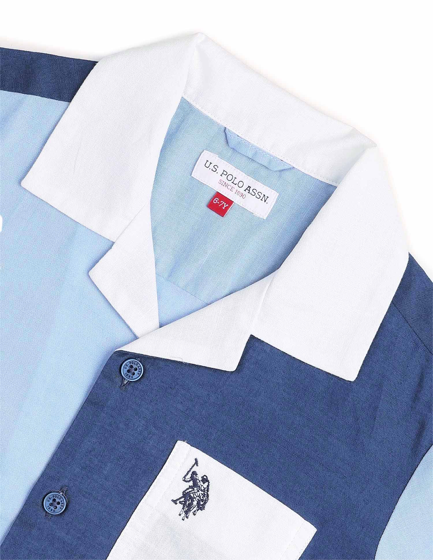 Boys Colourblocked Regular Fit Shirt Multi - U.S. POLO ASSN. | Large