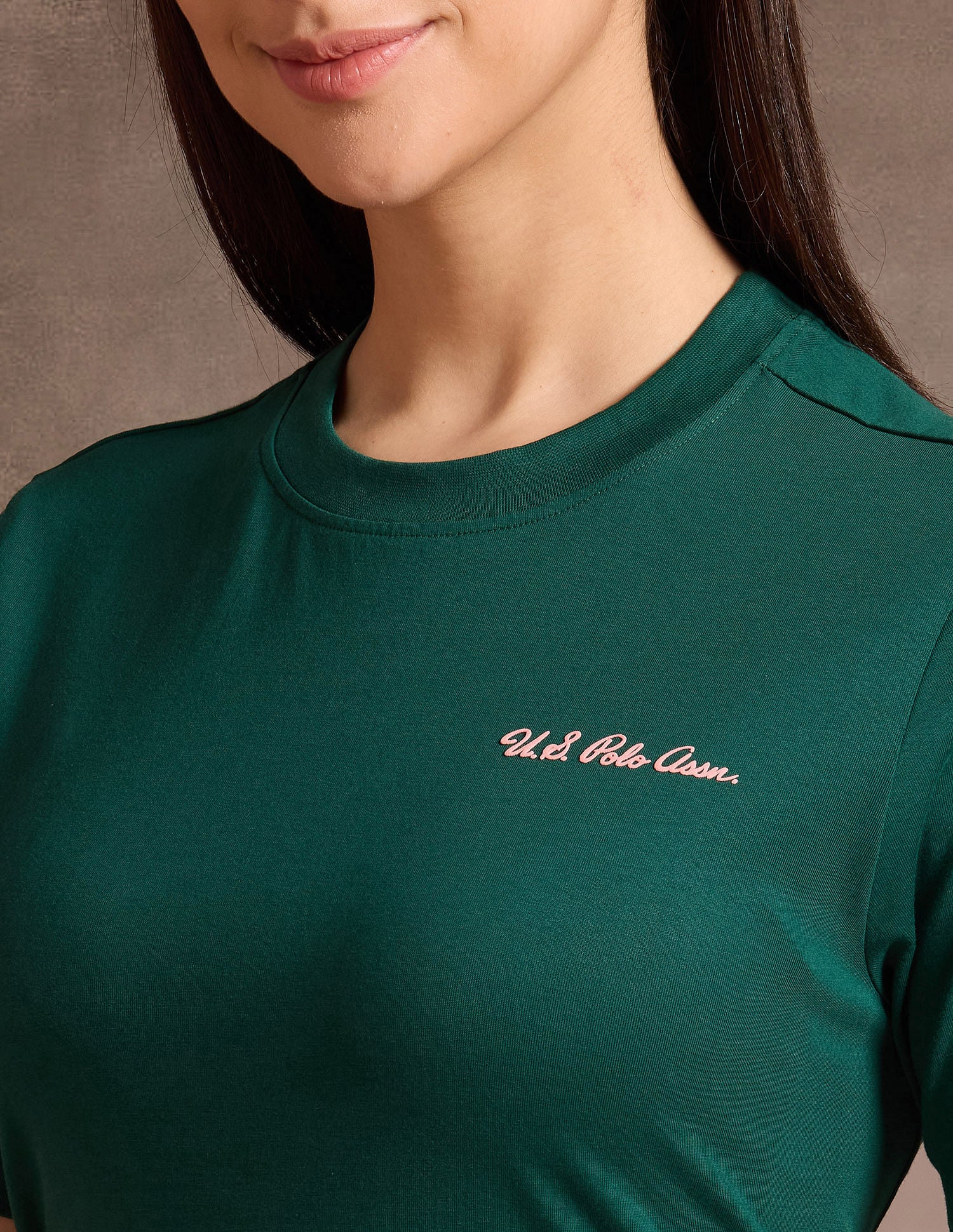 Boxy Fit Crest Print T-Shirt Dark Green - U.S. Polo Assn. India | Large