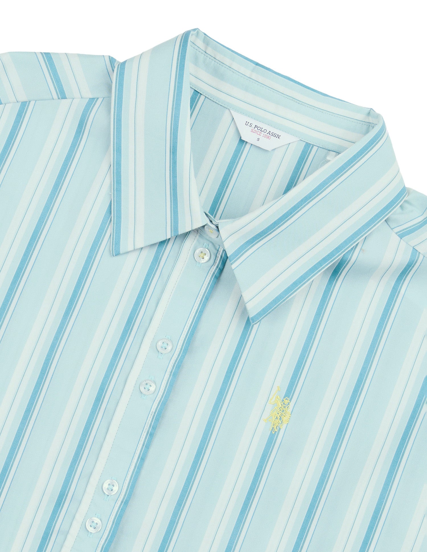 Vertical Striped Boyfriend Fit Shirt Green - U.S. Polo Assn. India | Large