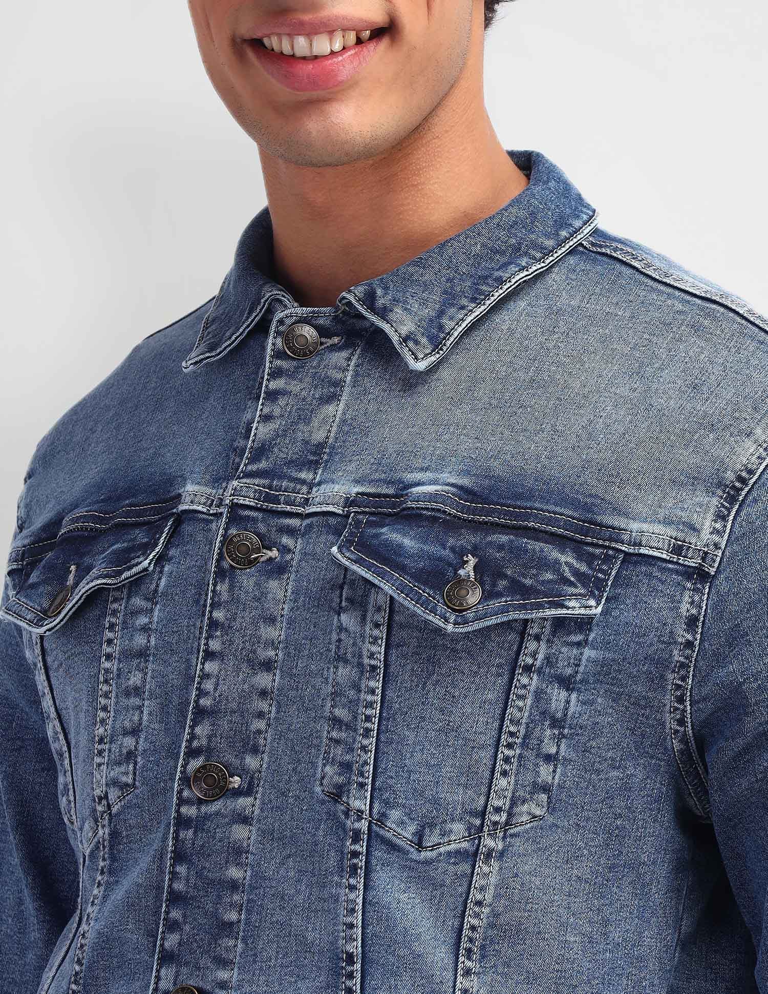 Solid Regular Fit Jacket Blue - U.S. POLO ASSN. | Large