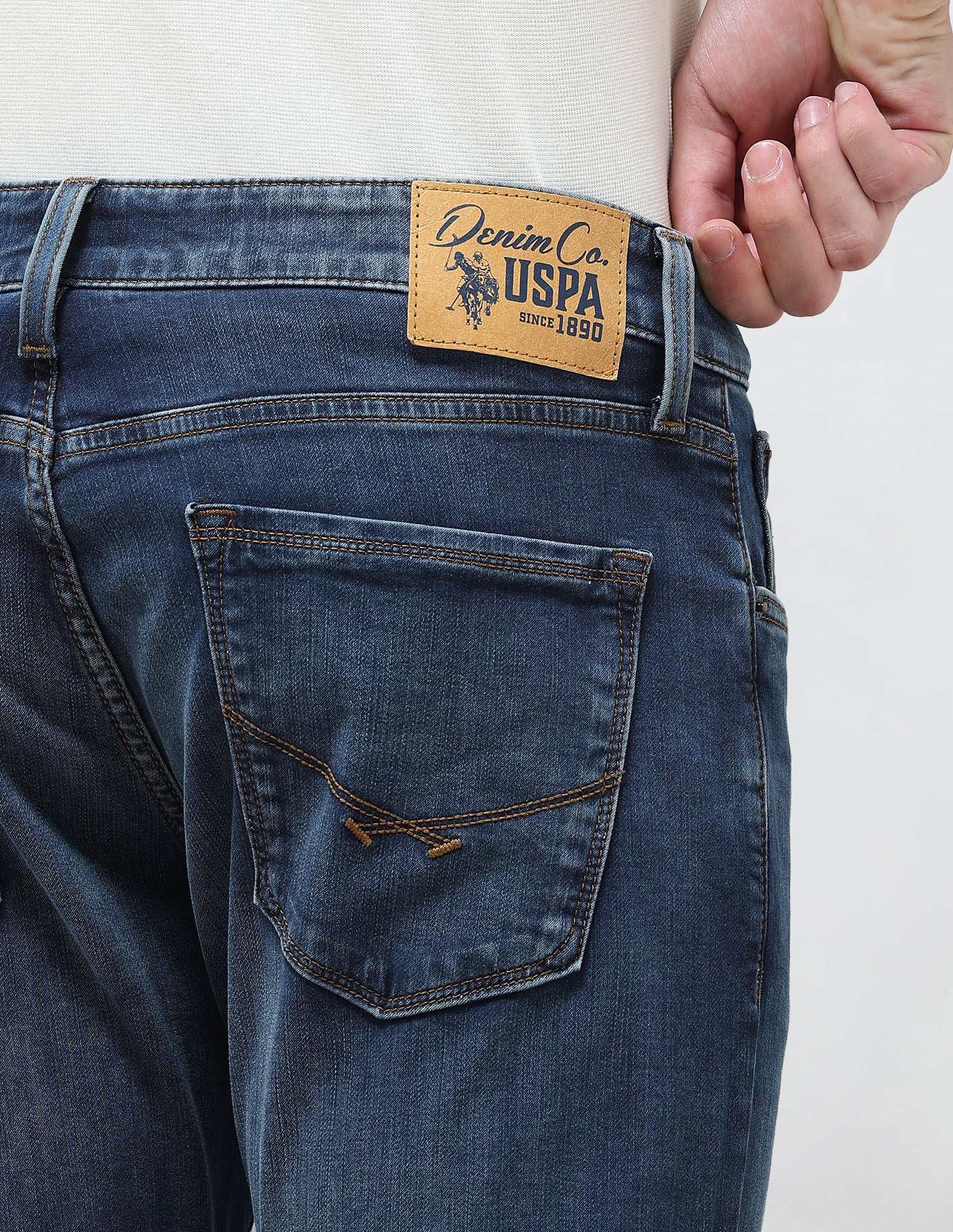 Henry Tapered Fit Blue Jeans Mid Blue - U.S. Polo Assn. India | Large