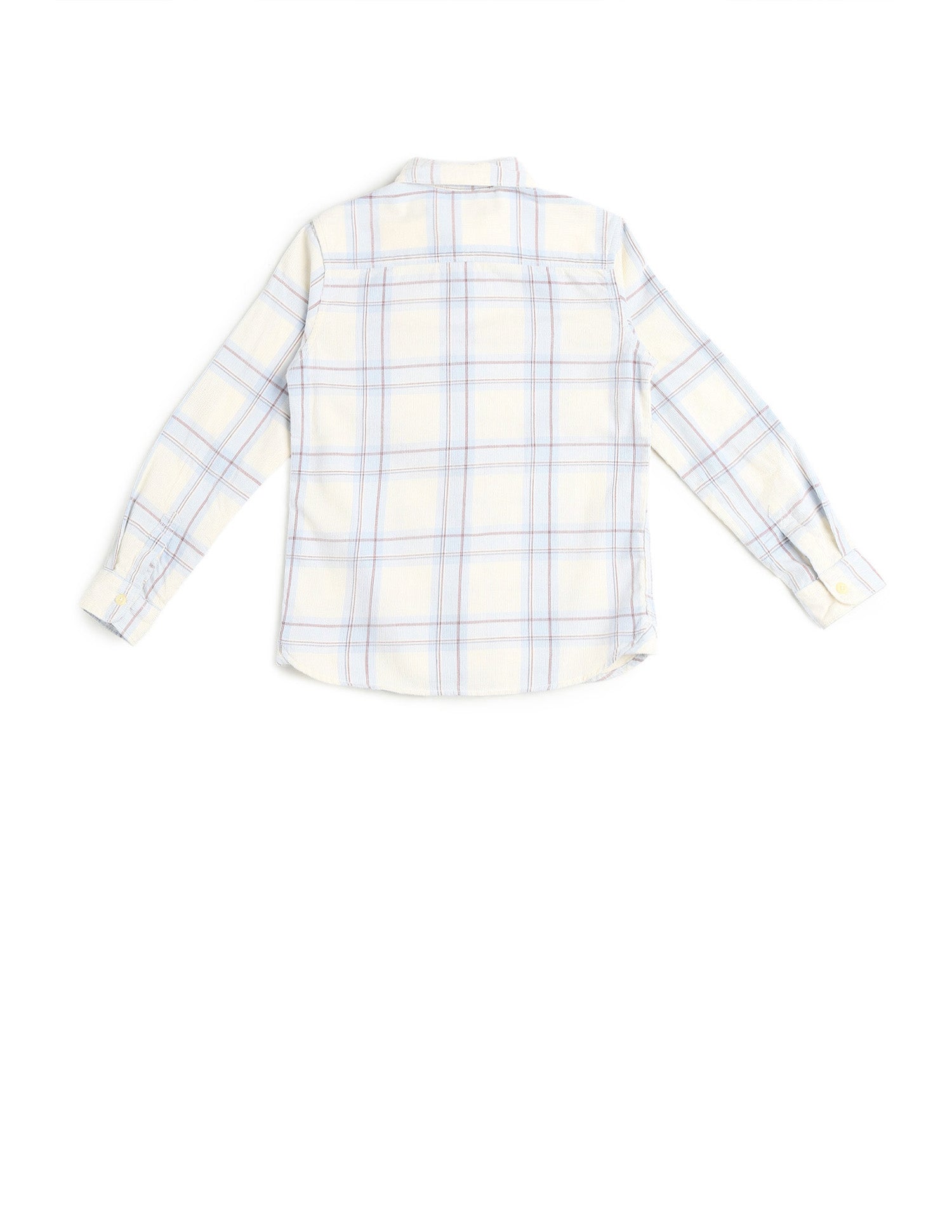 Boys Plaid Checked Corduroy Shirt Off White - U.S. POLO ASSN. | Large
