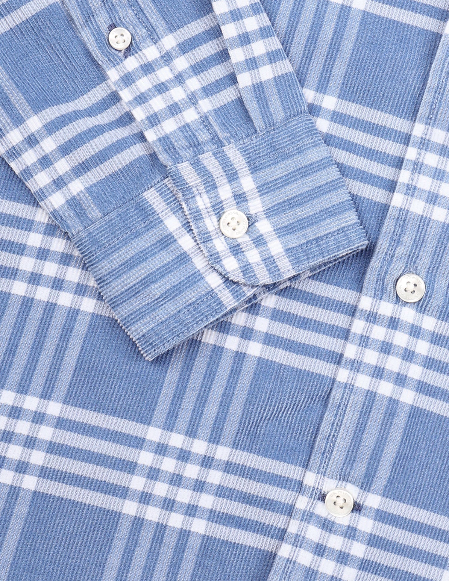 Grid Tattersall Checked Corduroy Shirt Light Indigo - U.S. Polo Assn. India | Large