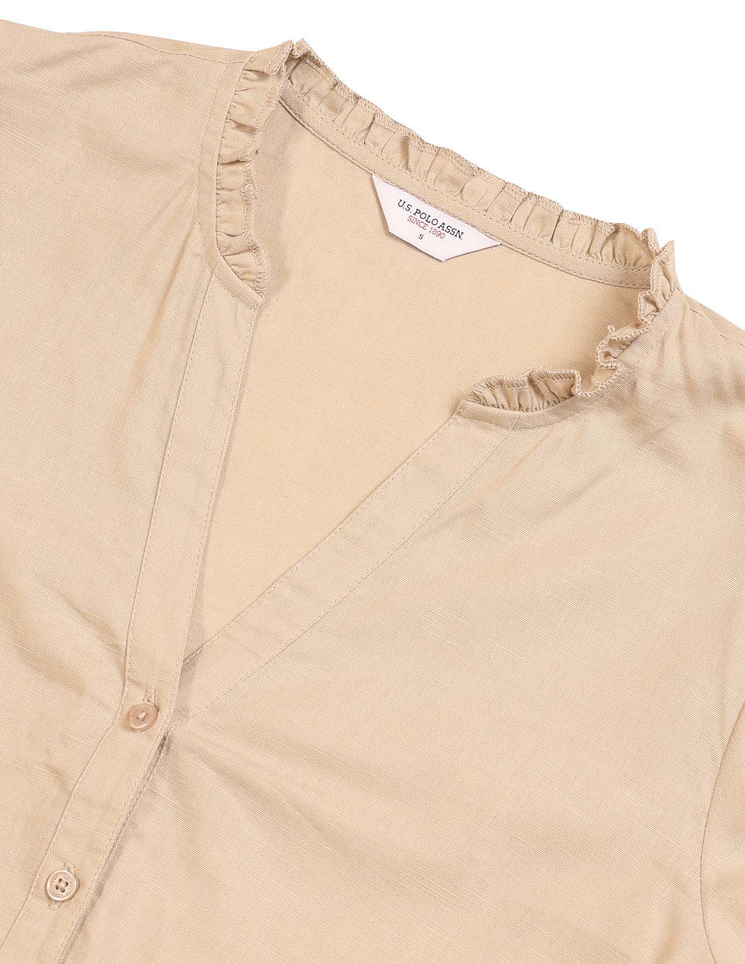 Solid Regular Fit Top Beige - U.S. POLO ASSN. | Large