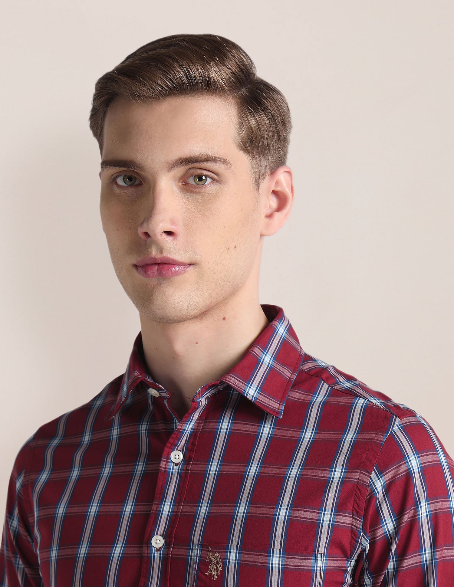 Tartan Check Tailored Fit Shirt Red - U.S. Polo Assn. India | Large