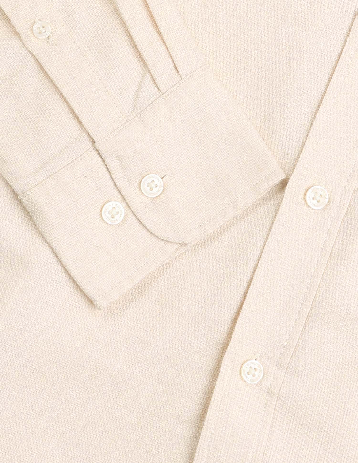 Tailored Fit Pure Cotton Dobby Shirt Khaki - U.S. Polo Assn. India | Large