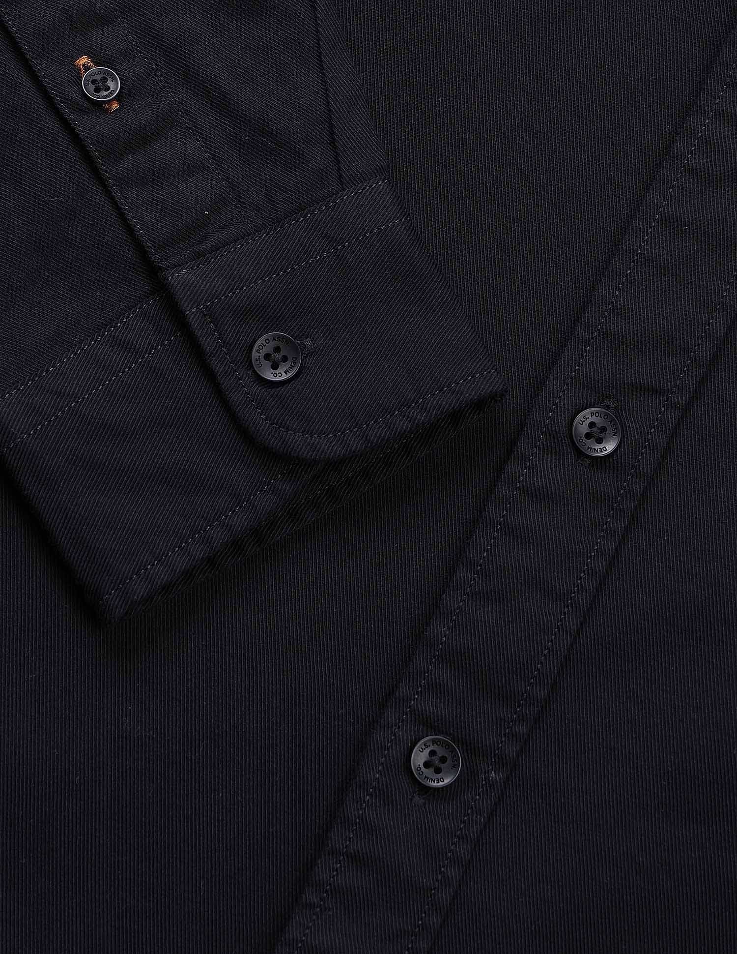 Solid Cavalry Twill Shirt Black - U.S. Polo Assn. India | Large