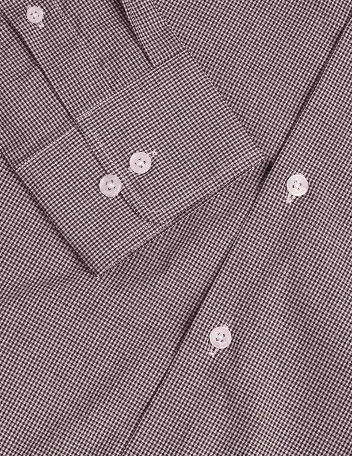 Micro Checked Tailored Fit Shirt Burgundy - U.S. Polo Assn. India | Large