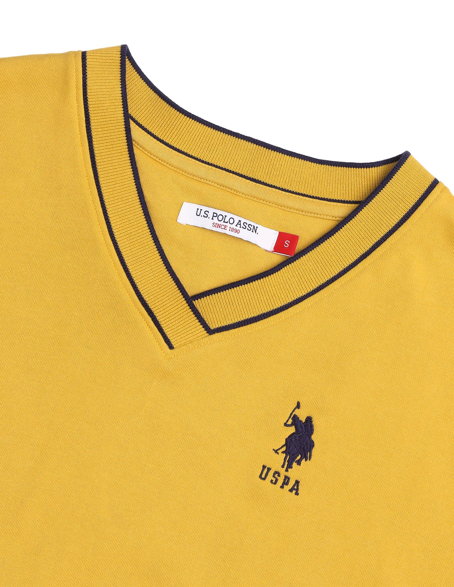 Solid Regular Fit Sweatshirt Mustard - U.S. Polo Assn. India | Large