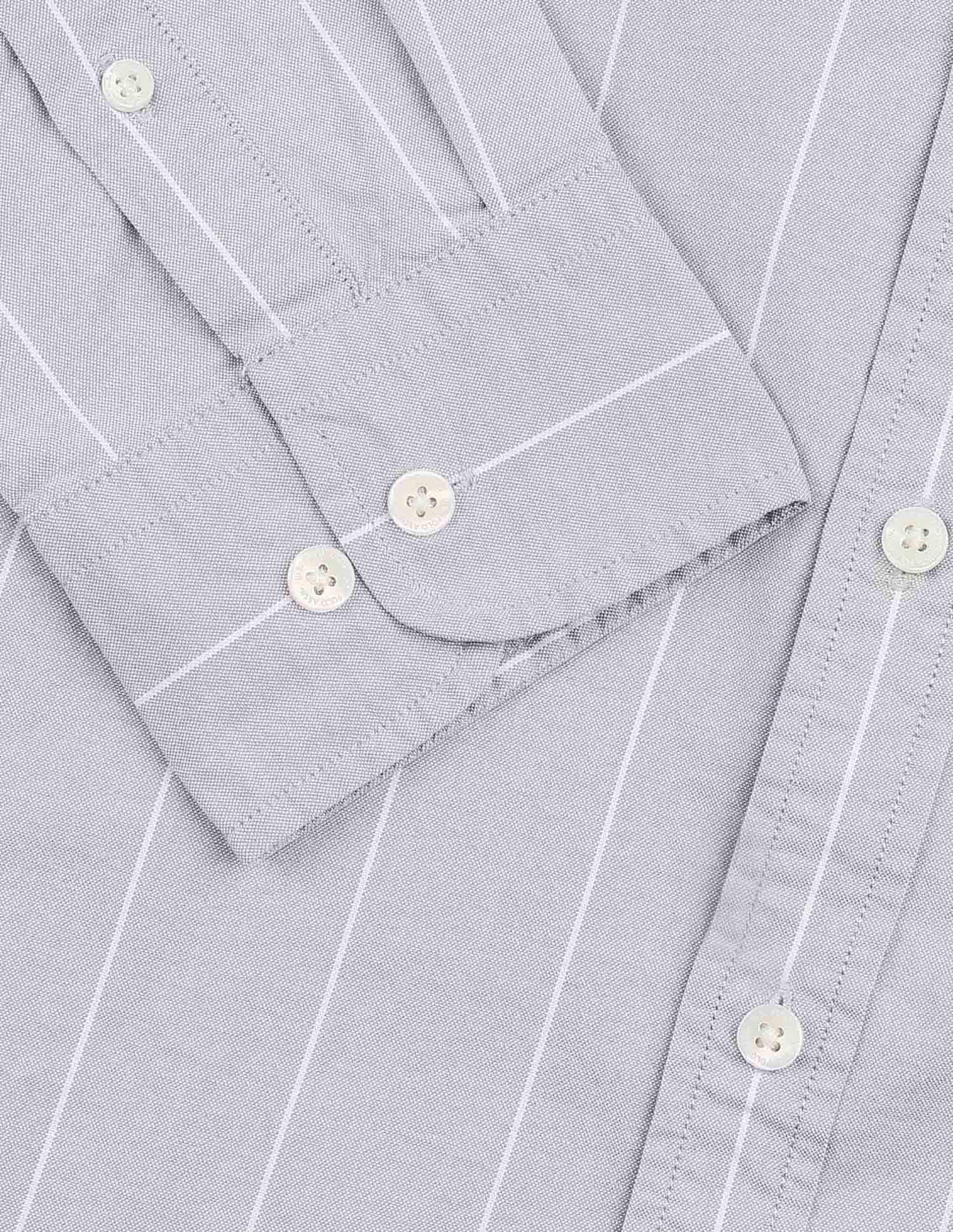 Vertical Striped Tailored Fit Shirt Light Grey - U.S. POLO ASSN. | Large