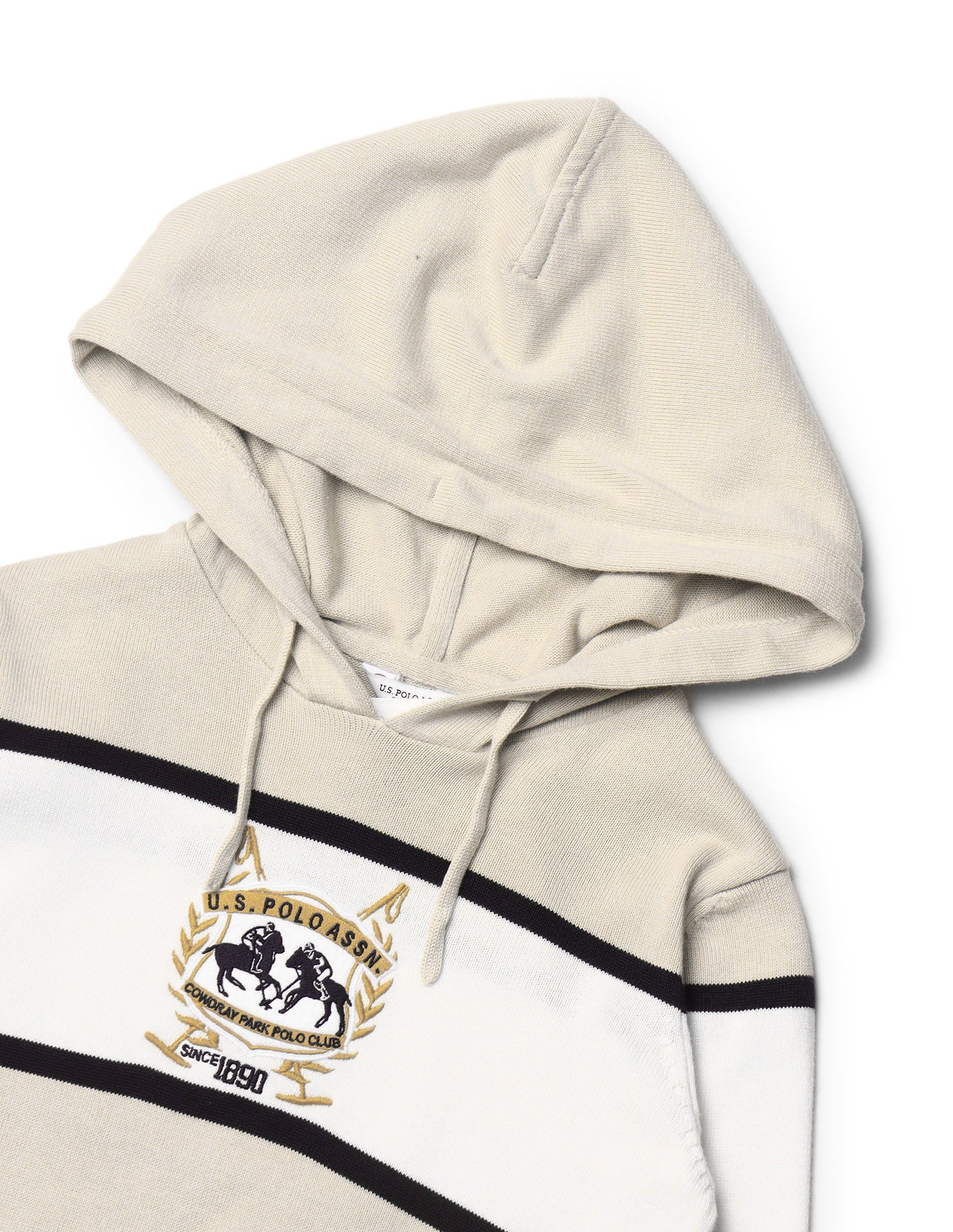 Boys Brand Embroidered Pure Cotton Sweater Ecru - U.S. POLO ASSN. | Large