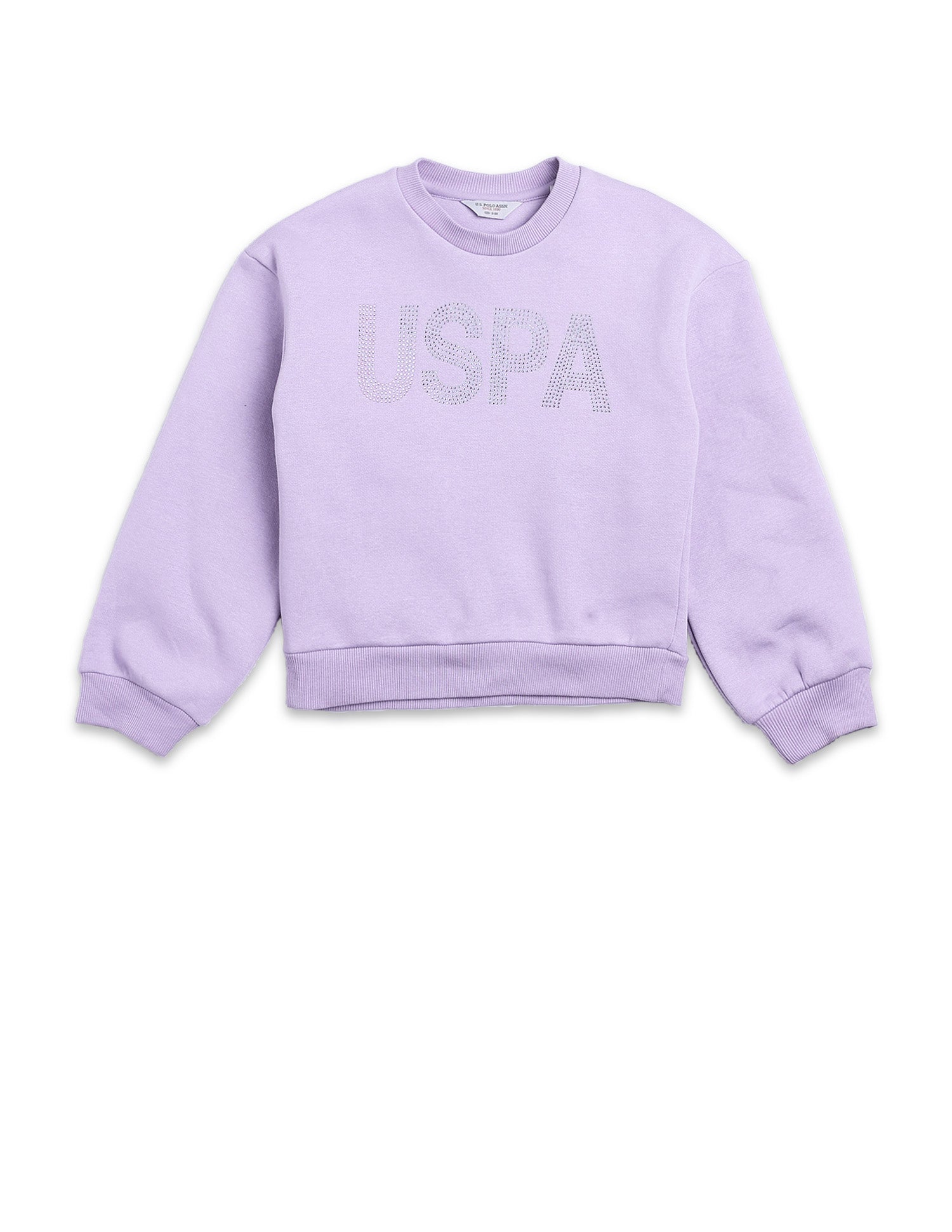 Brand Embellished Regular Fit Sweatshirt Light Purple - U.S. POLO ASSN. | Large