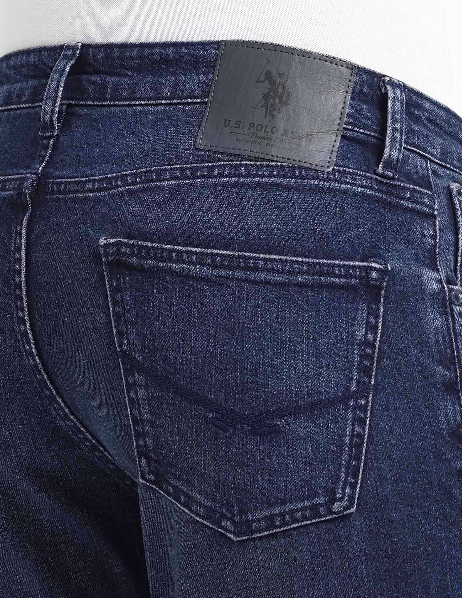 Harold Slim Straight Fit Blue Jeans Dark Blue - U.S. Polo Assn. India | Large