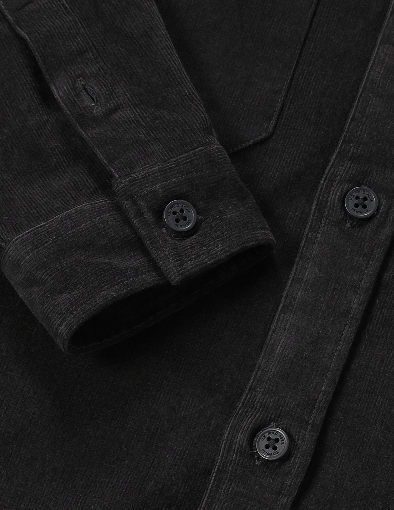 Corduroy Regular Fit Shacket Black - U.S. POLO ASSN. | Large