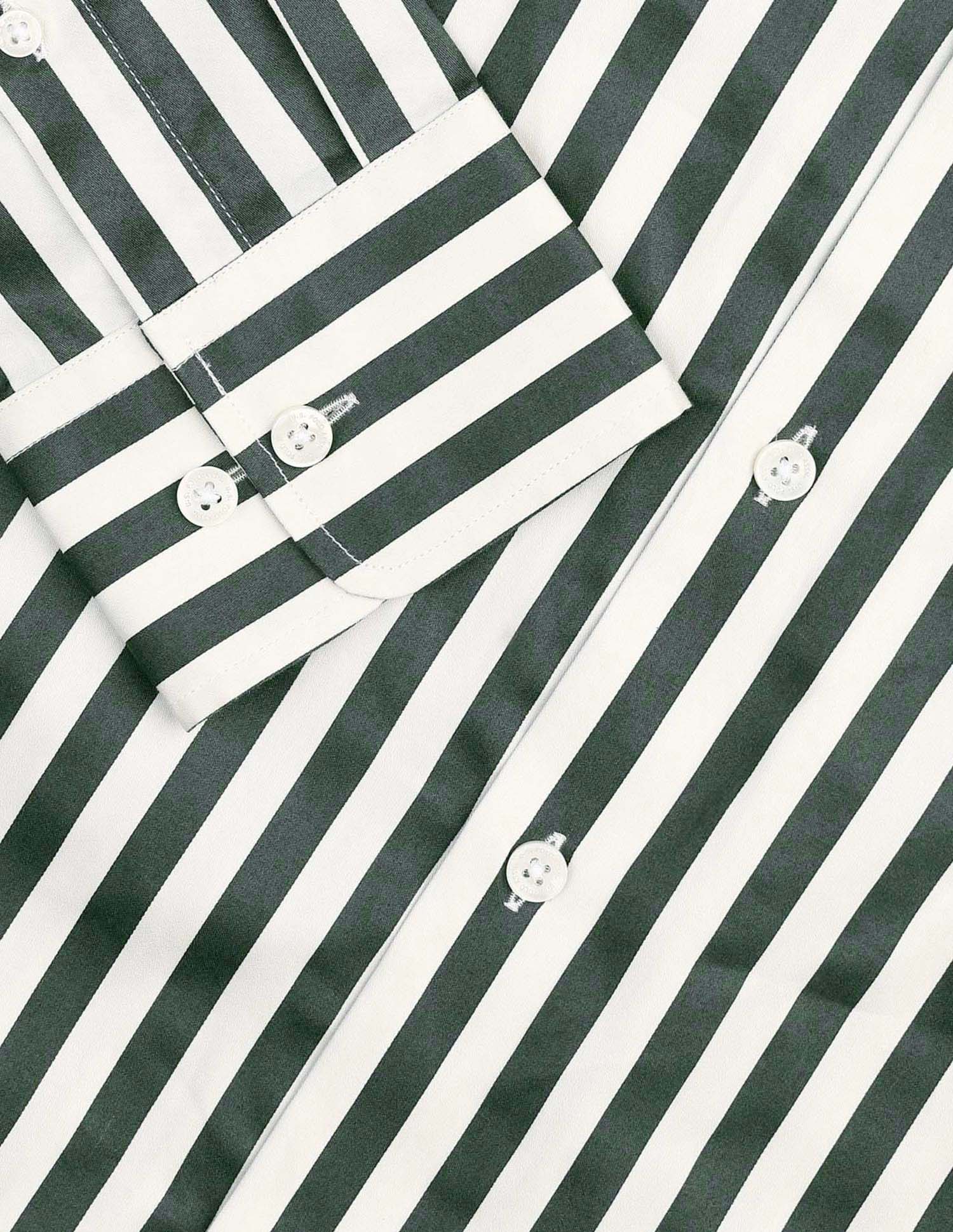 Satin Vertical Striped Shirt Green - U.S. POLO ASSN. | Large