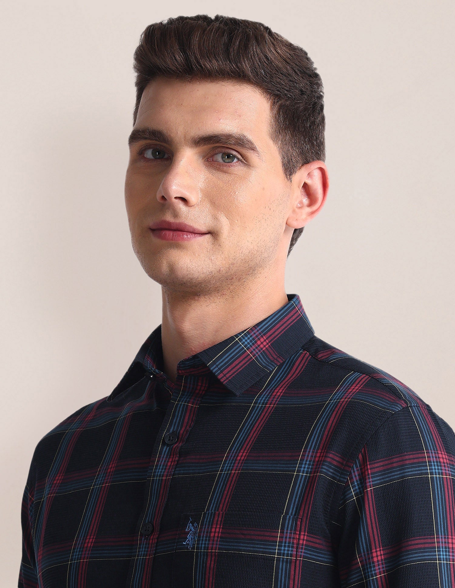 Tartan Check Twill Shirt Navy - U.S. Polo Assn. India | Large