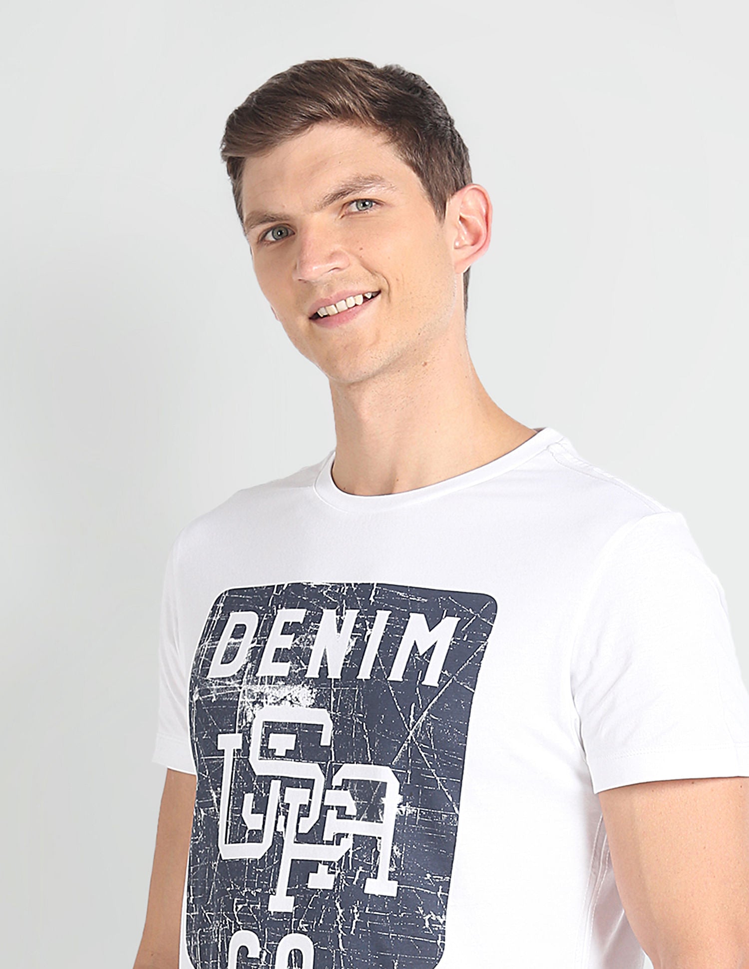 Crew Neck Graphic Print T-Shirt White - U.S. POLO ASSN. | Large