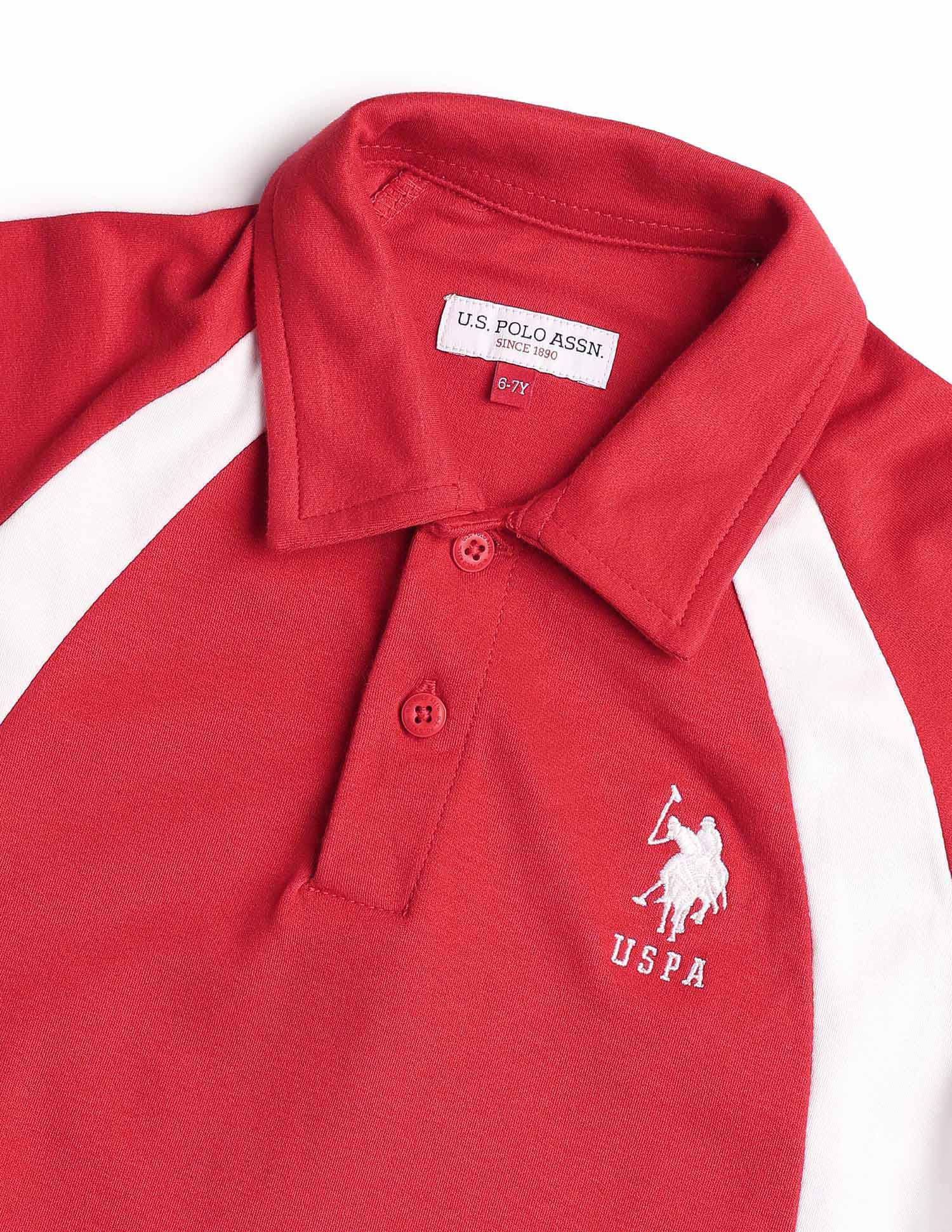 Boys Regular Fit Colourblocked Polo Shirt Red - U.S. POLO ASSN. | Large