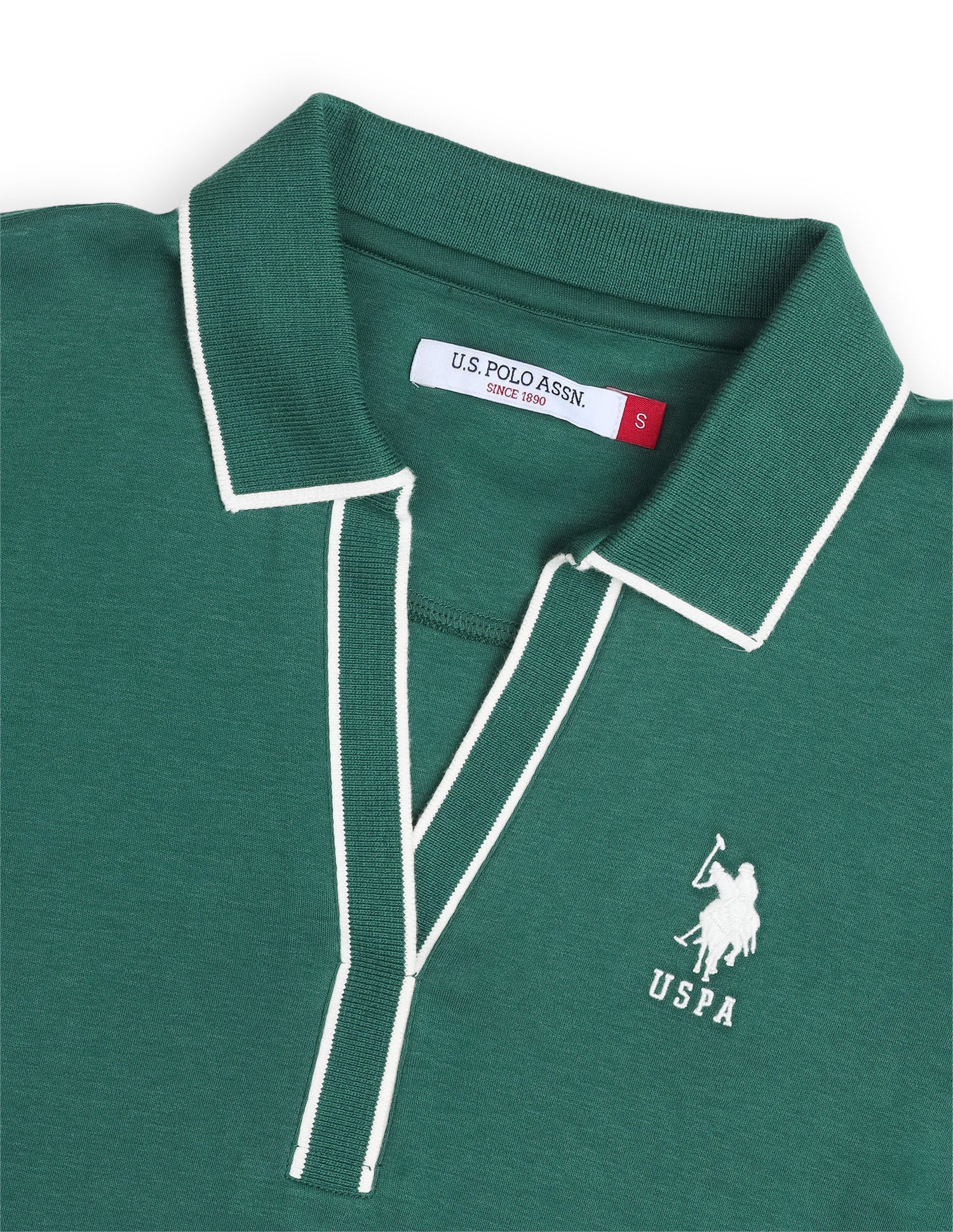 Solid Regular Fit Polo Shirt Dark Green - U.S. Polo Assn. India | Large
