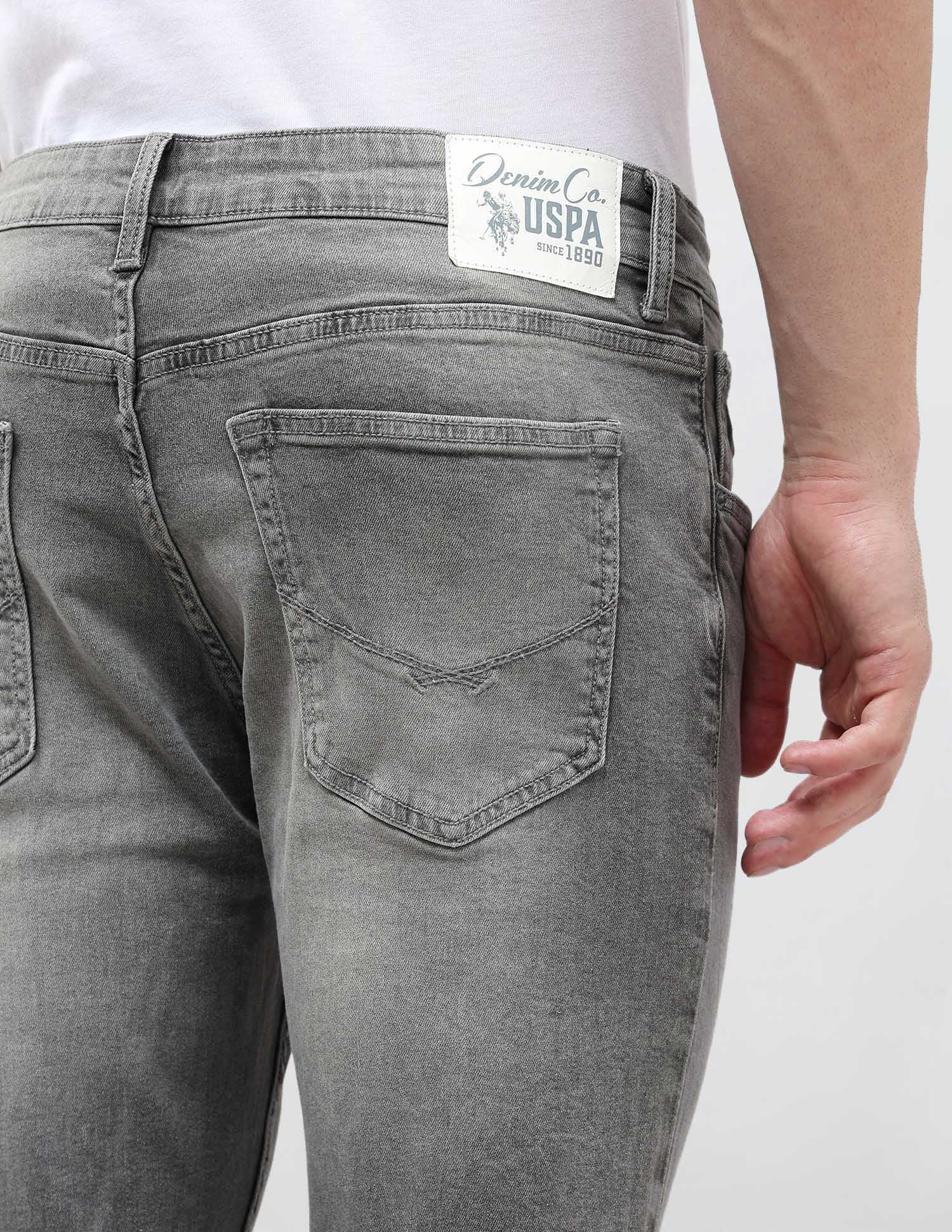 Brandon Slim Tapered Fit Grey Jeans Grey - U.S. POLO ASSN. | Large