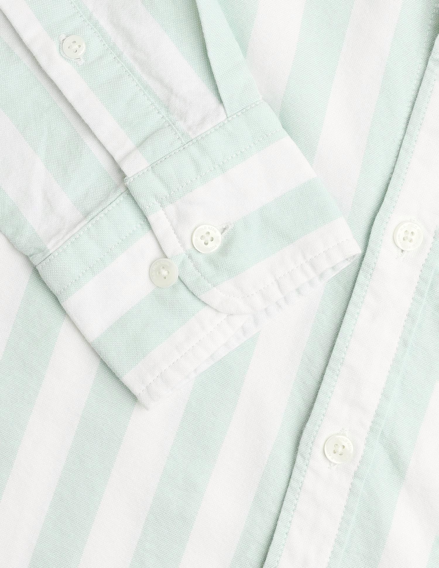 Vertical Striped Oxford Button-Down Shirt Light Green - U.S. Polo Assn. India | Large