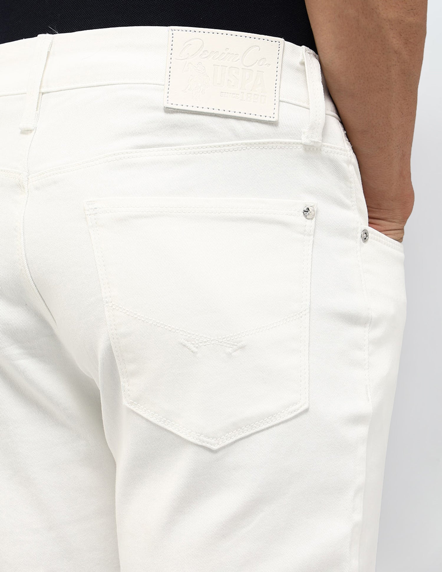 Brandon Slim Tapered Fit White Jeans White - U.S. POLO ASSN. | Large