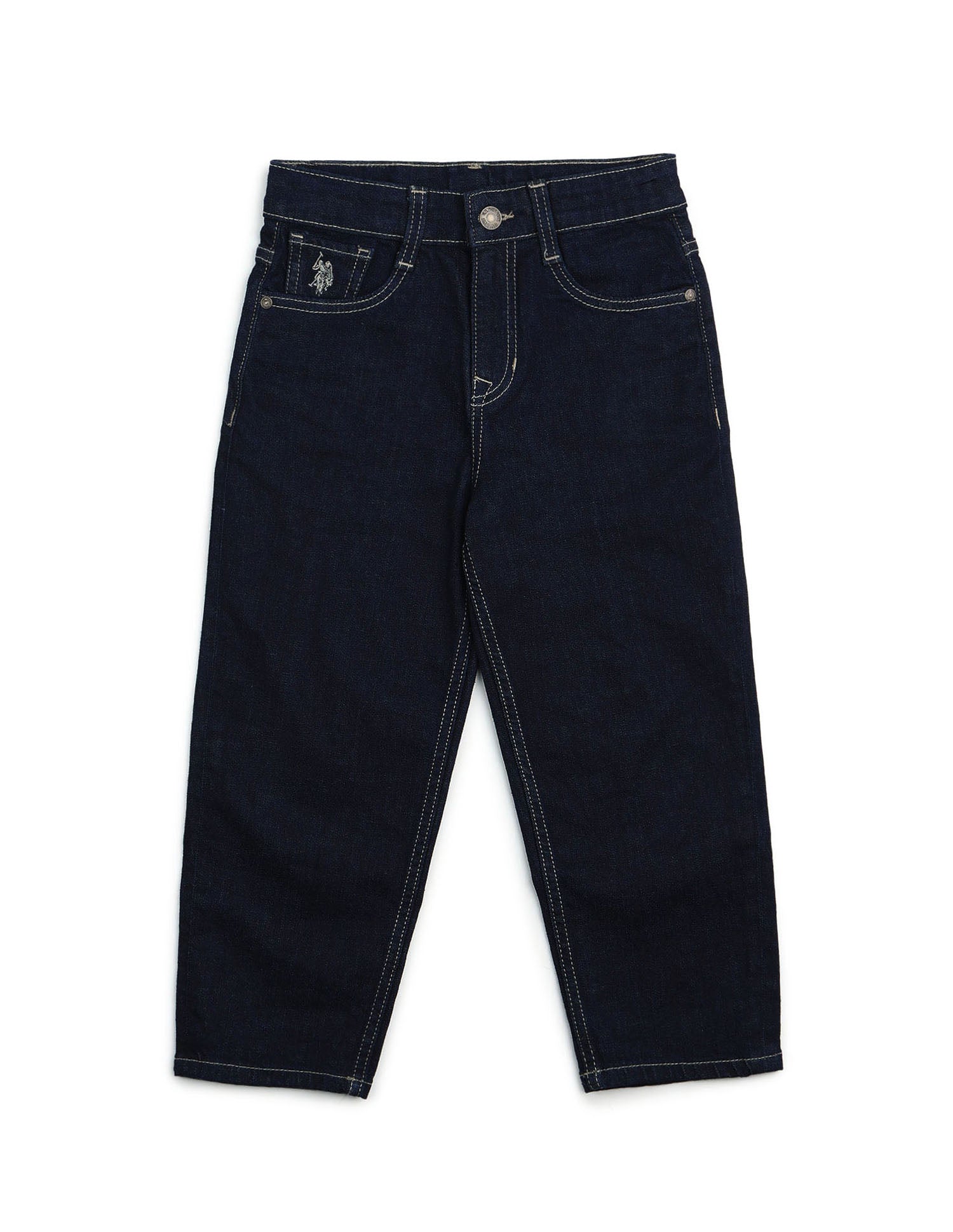 Boys Mid Rise Baggy Fit Jeans Dark Blue - U.S. POLO ASSN. | Large