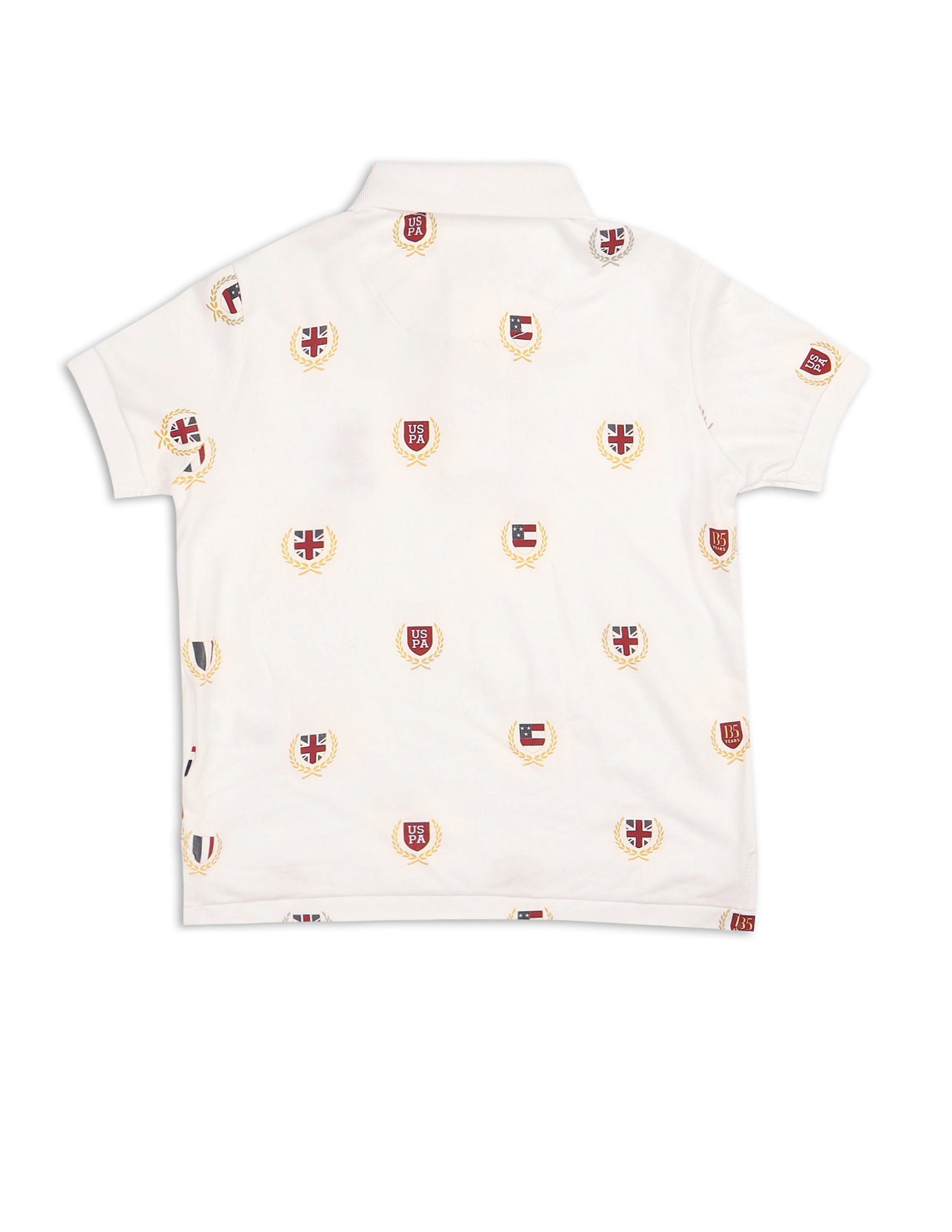 Boys Brand Printed Regular Fit Polo Shirt White - U.S. POLO ASSN. | Large