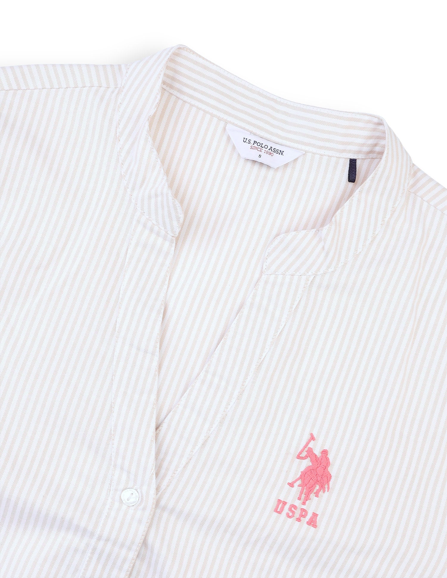 Vertical Striped Regular Fit Shirt Ecru - U.S. Polo Assn. India | Large