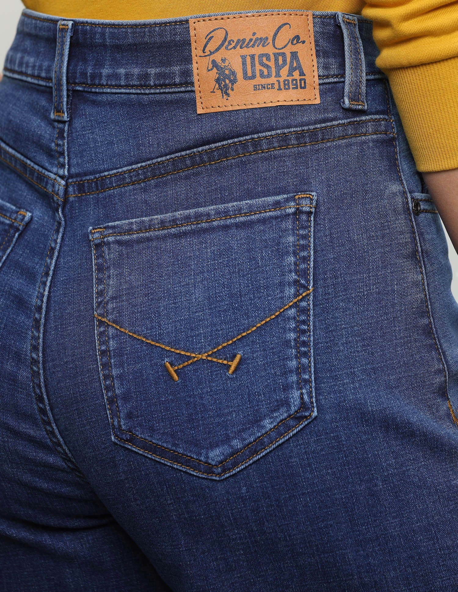 High Rise Ultra Wideleg Fit Jeans Dark Blue - U.S. Polo Assn. India | Large