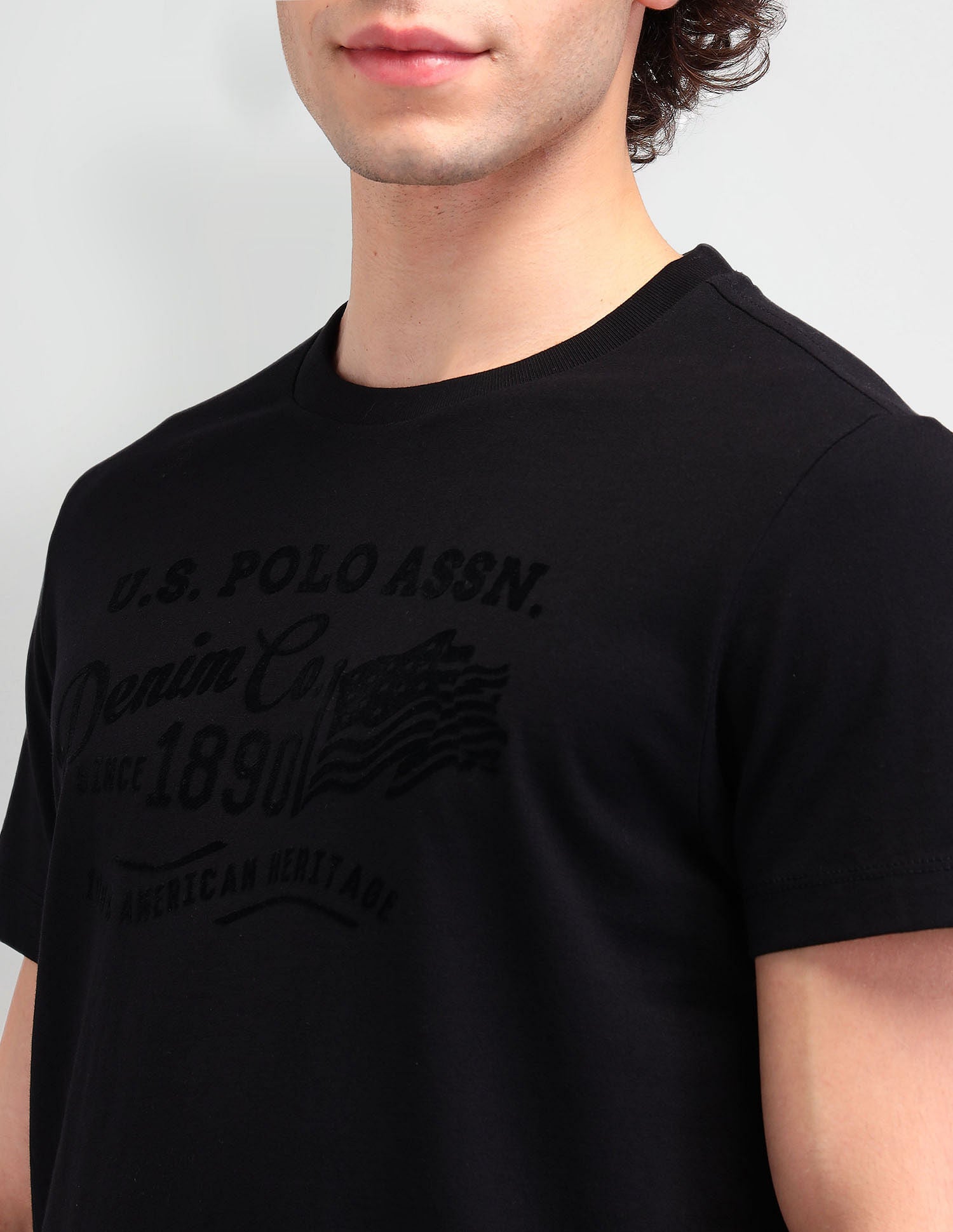 Muscle Fit Brand Print T-Shirt Dark Charcoal - U.S. POLO ASSN. | Large