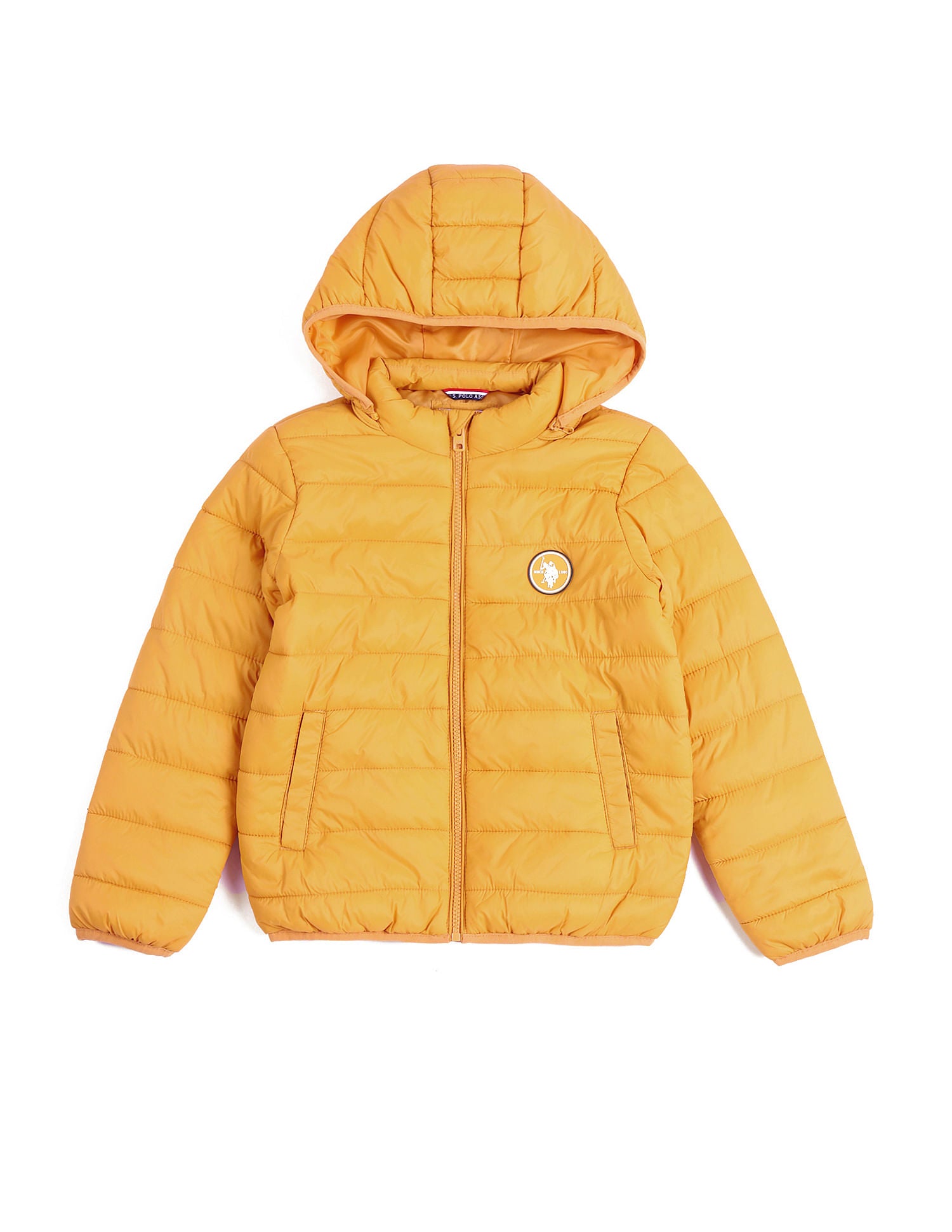 Boys Solid Hooded Jacket Old Gold - U.S. POLO ASSN. | Large