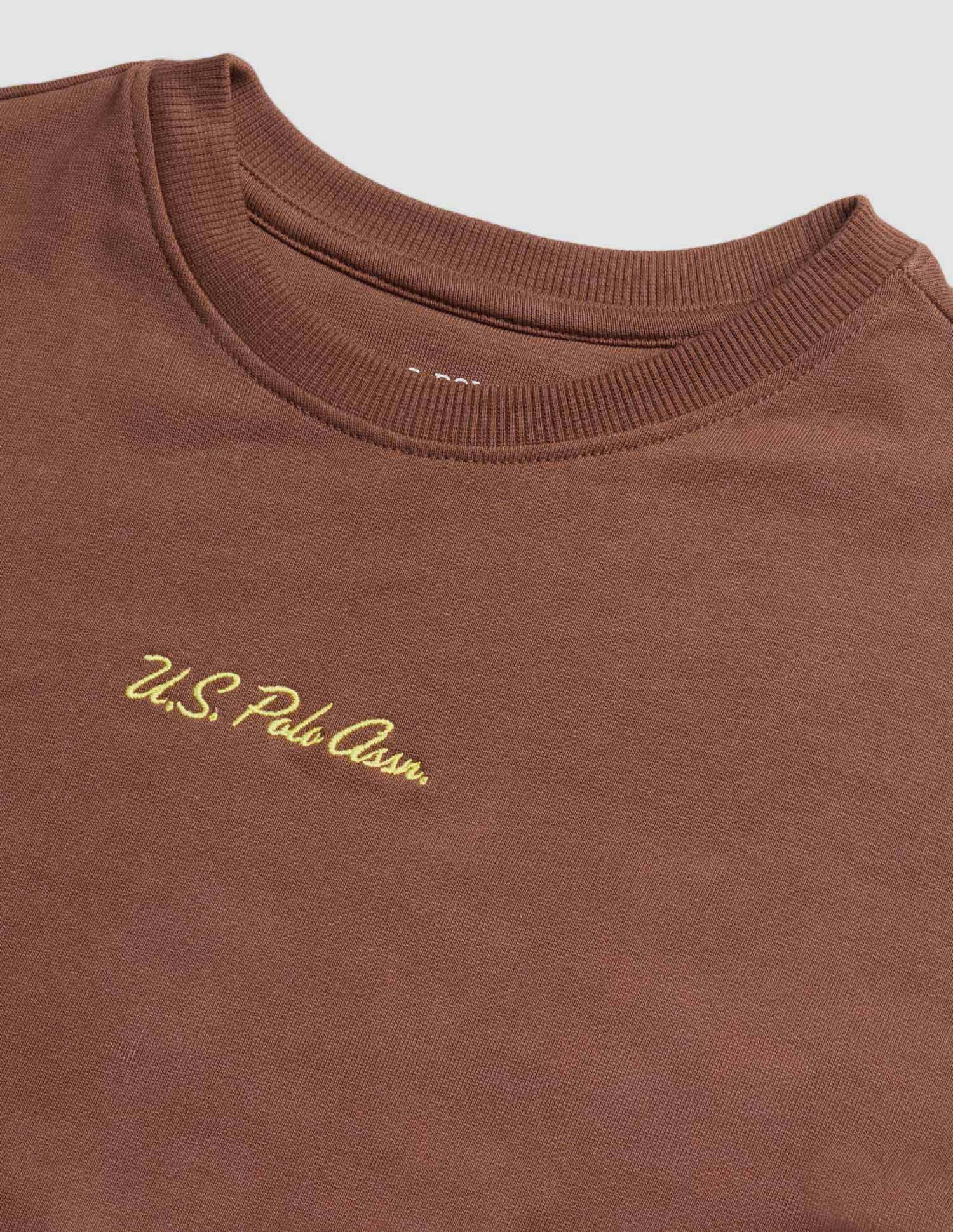 Solid Regular Fit Sweatshirt Brown - U.S. POLO ASSN. | Large