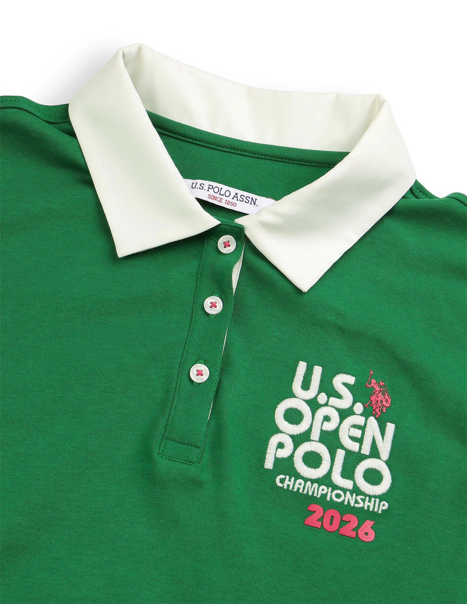 Typography Printed Relaxed Fit Polo Shirt Green - U.S. Polo Assn. India | Large