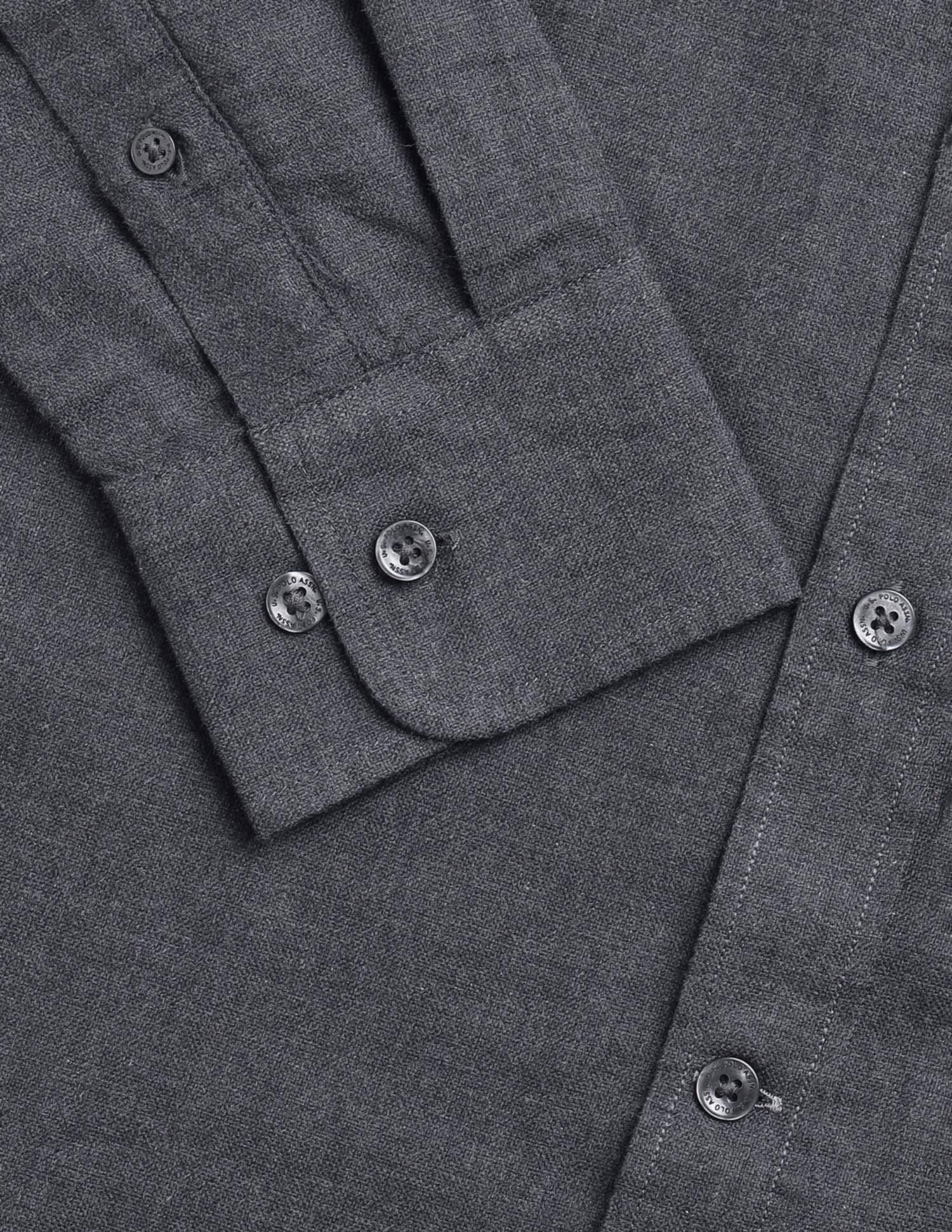 Heathered Tailored Fit Shirt Dark Grey - U.S. Polo Assn. India | Large