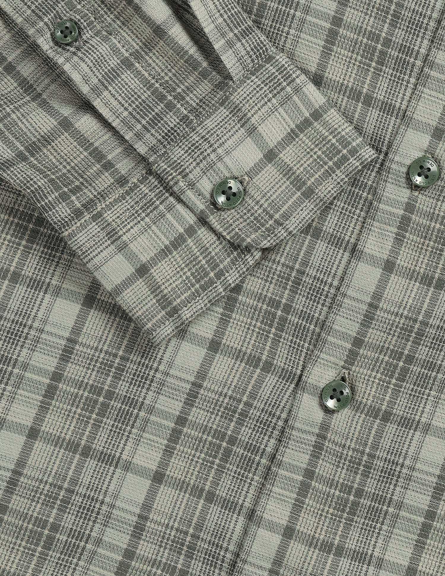Tartan Checked Dobby Shirt Olive - U.S. Polo Assn. India | Large